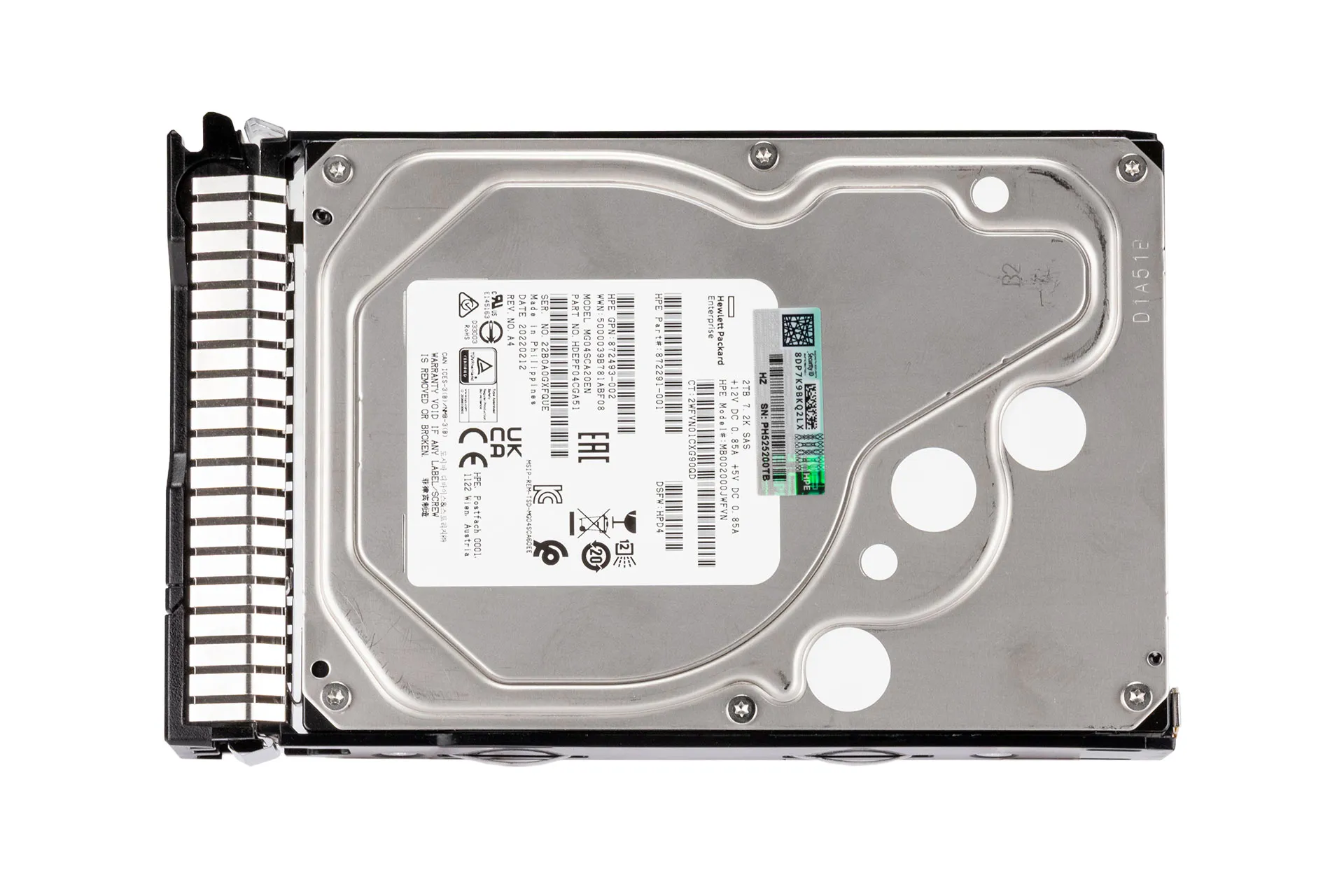 HPE 2TB 12G SAS HDD 7.2k, 3.5 Zoll LFF Festplatte für Server, DP SC