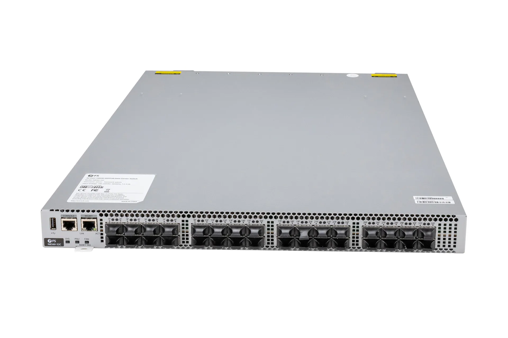 FS N8560-32C ToR Switch, 32x 100GbE QSFP28 FS N8560-32C ToR Switch, 32x 100GbE QSFP28