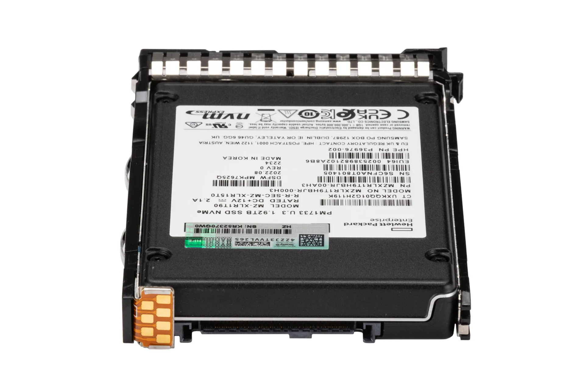 HPE 1.92TB U.3 NVMe Gen4 SSD, 2.5 Zoll SFF Festplatte für Server, RI HPE 1.92TB U.3 NVMe Gen4 SSD, 2.5 Zoll SFF Festplatte für Server, RI