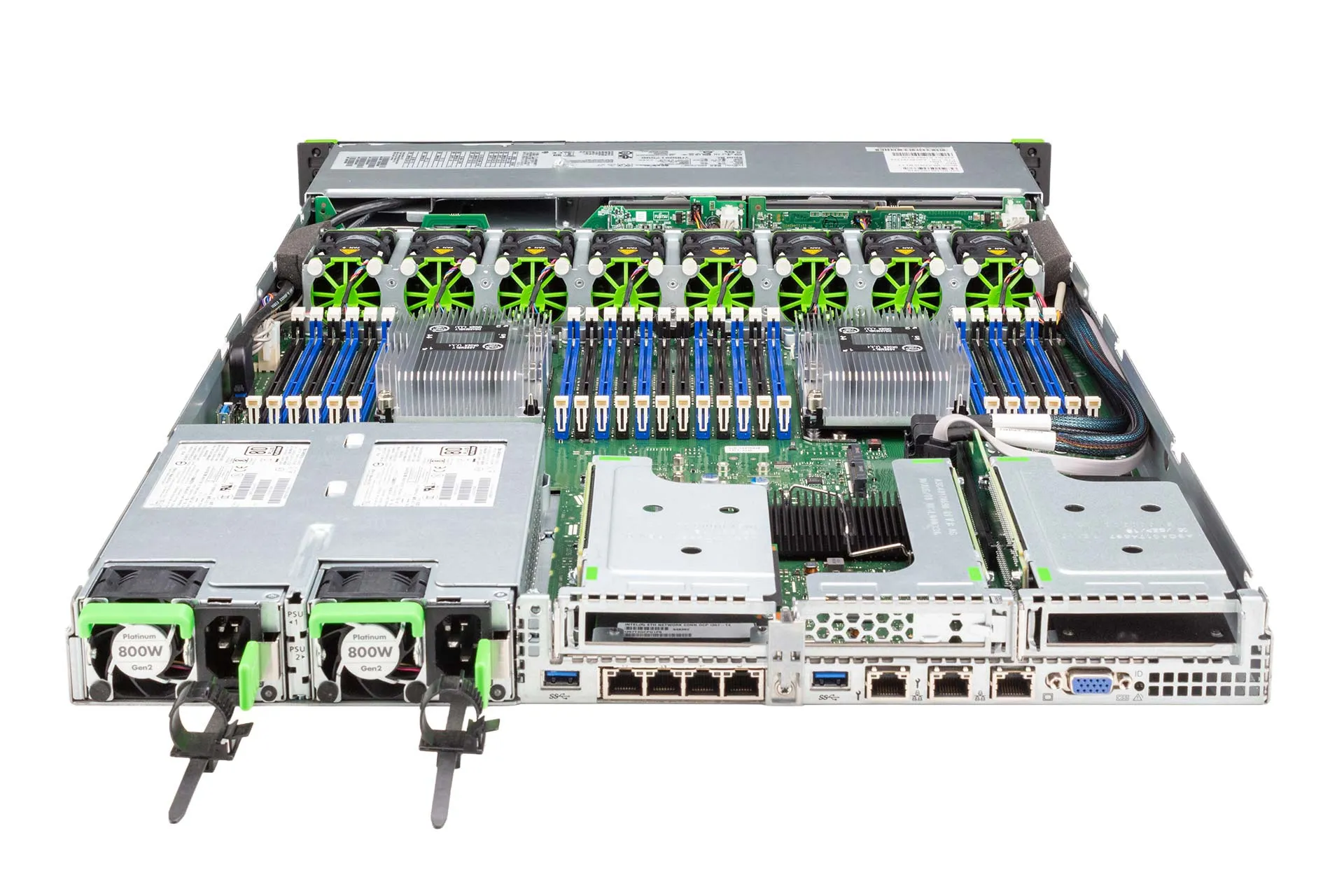 FUJITSU Primergy RX2530 M4 Rack Server, 2x Silver 4110 2.10GHz, 8-Core, noRAM, 8xSFF SATA, noRaid, 4P-GbE-i357 FUJITSU Primergy RX2530 M4 Rack Server, 2x Silver 4110 2.10GHz, 8-Core, noRAM, 8xSFF SATA, noRaid, 4P-GbE-i357