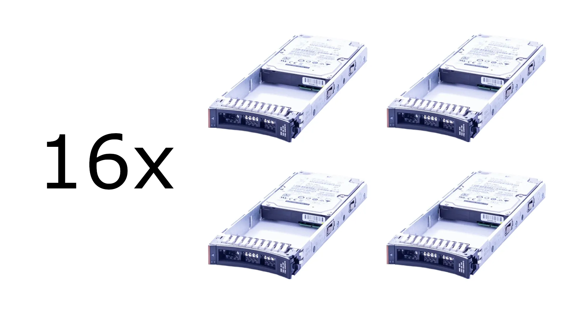 16x Bundle | IBM 300GB 6G SAS HDD 15k, 2.5 Zoll SFF Festplatte für Server, für V3500, V3700, DS8000