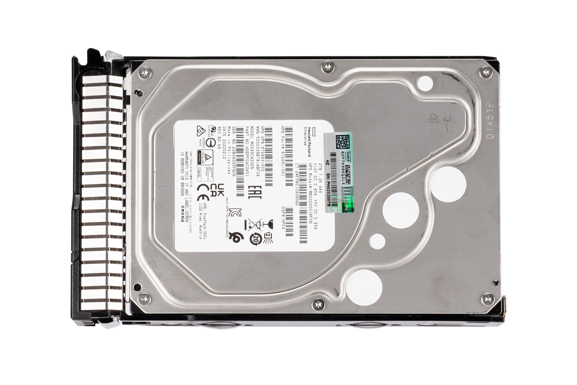 HPE 2TB 12G SAS HDD 7.2k, 3.5 Zoll LFF Festplatte für Server, DP SC