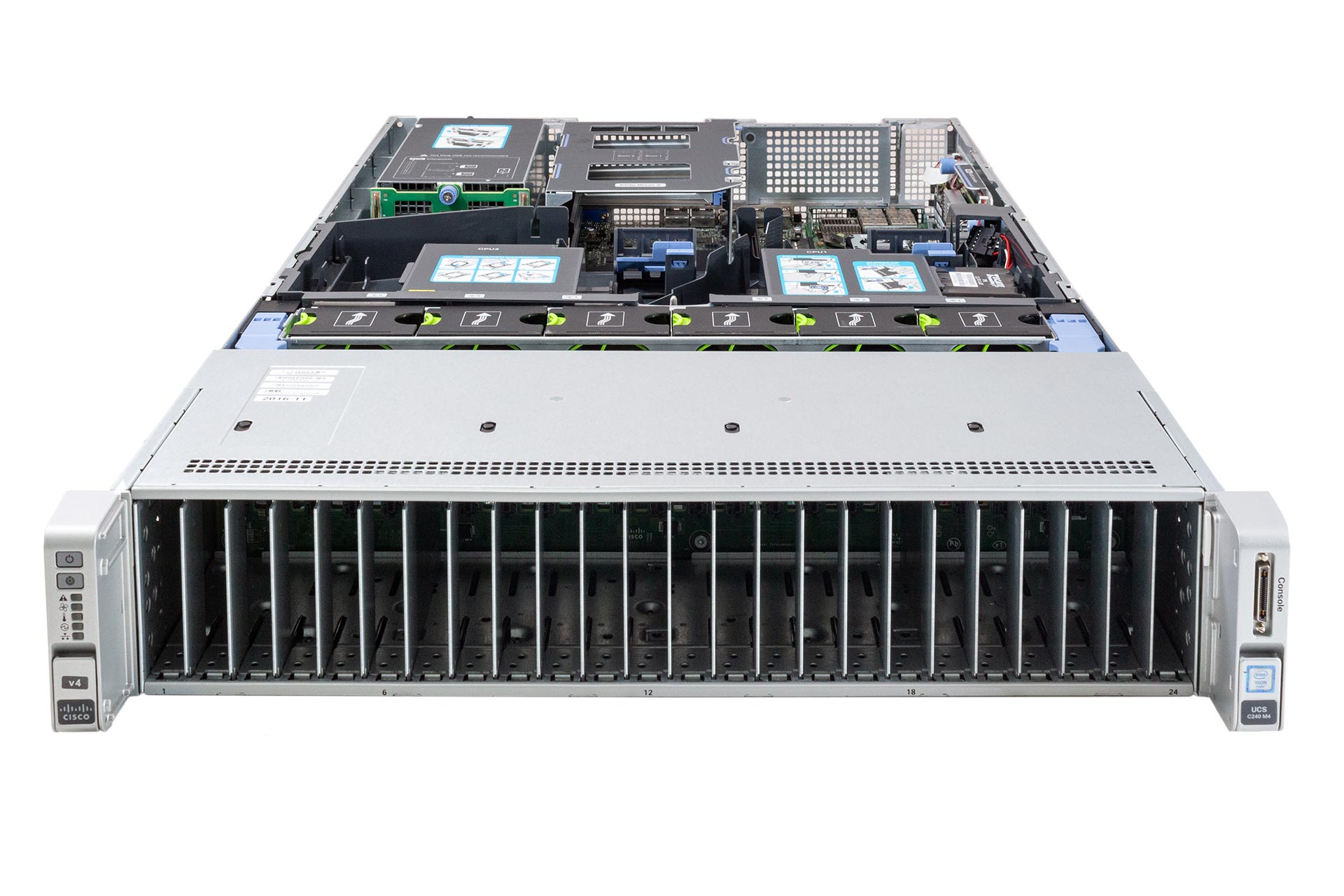 Cisco UCS C240 M4, 2x E5-2650v4 2.20GHz, noRAM, 24x SFF, Mega 12G/Capa, 1x PCI Riser-Cage