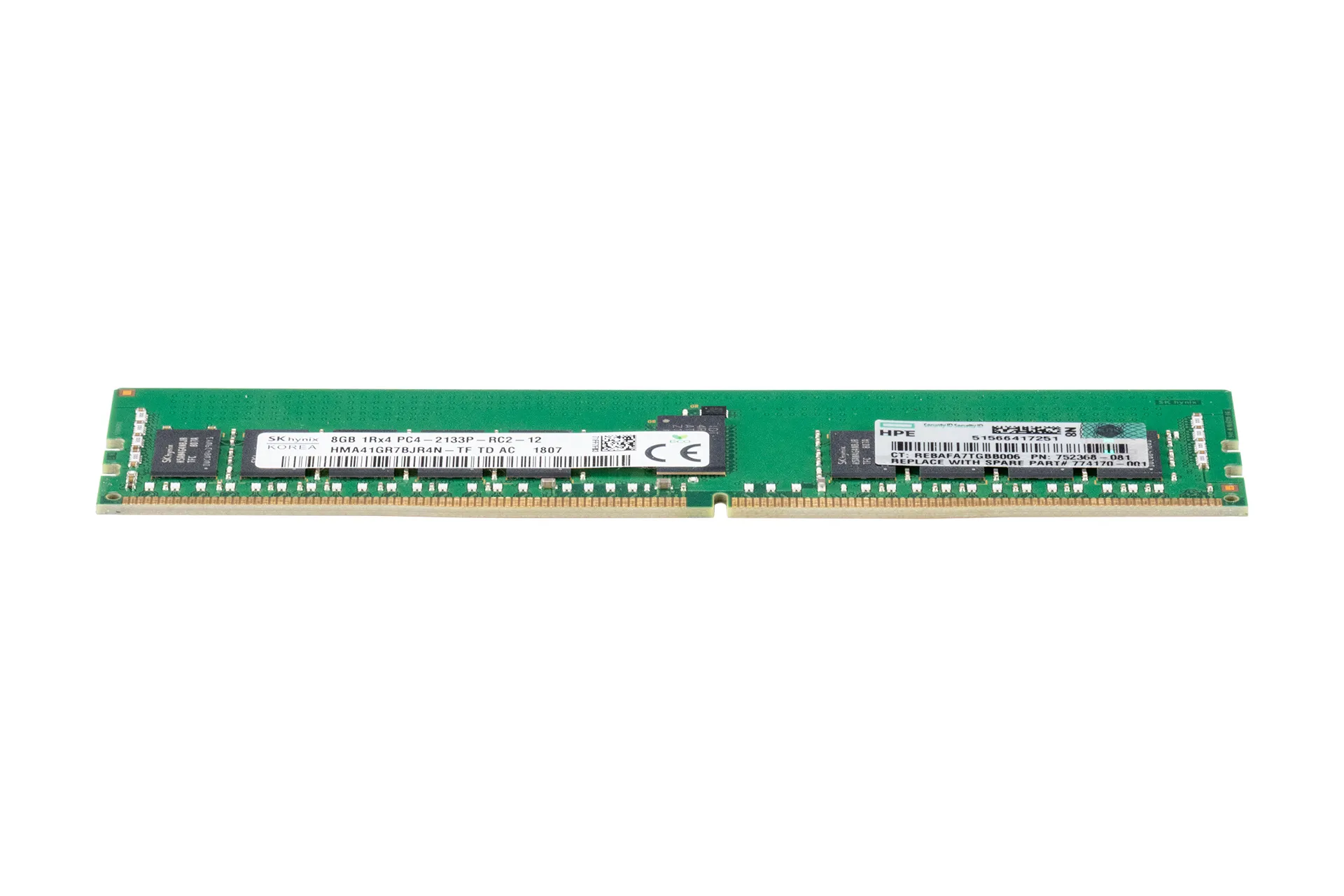 HPE 8GB DDR4 RAM 1Rx4 PC4-2133 regECC, 774170-001 HPE 8GB DDR4 RAM 1Rx4 PC4-2133 regECC, 774170-001