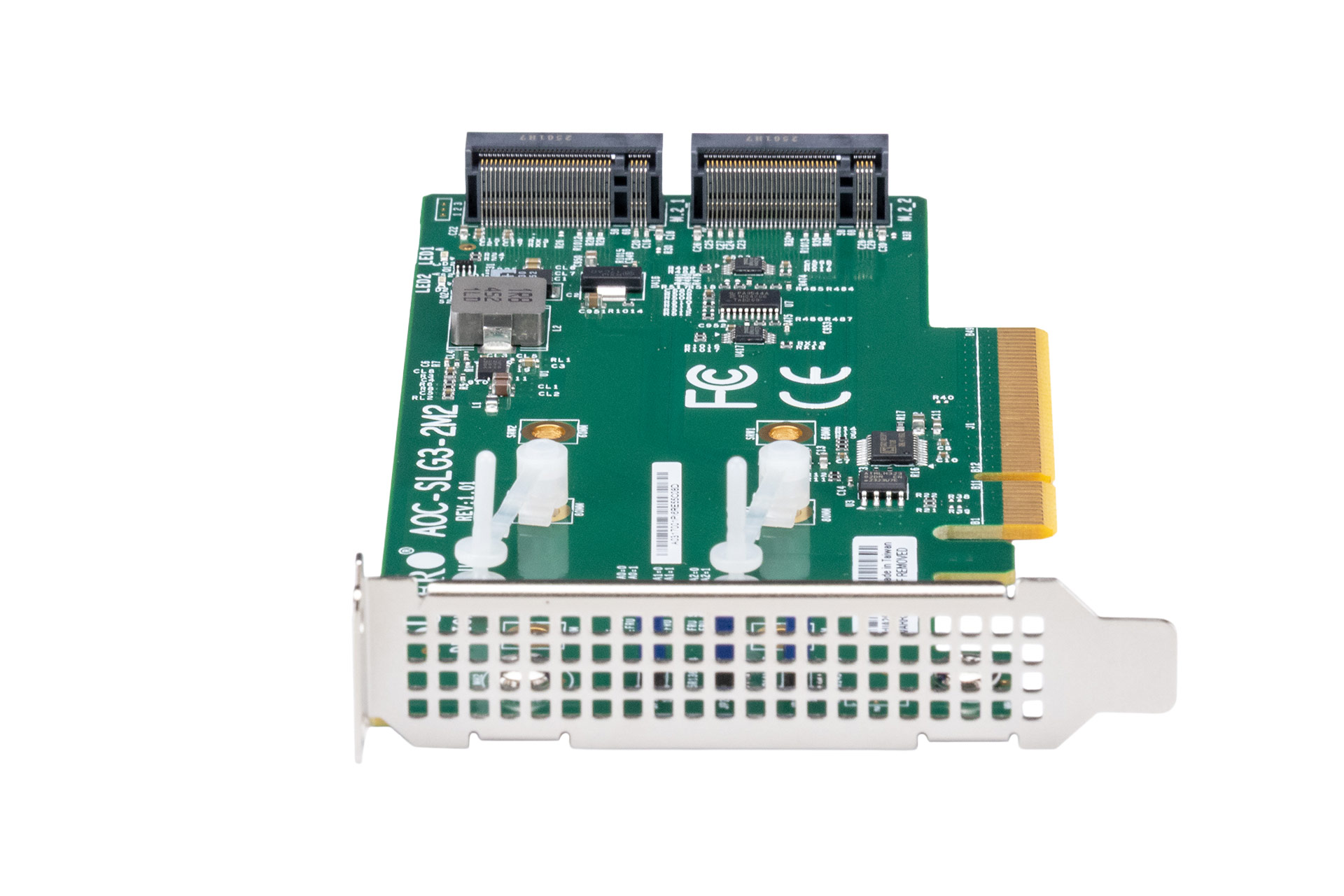 Supermicro PCIe Riser x8 2x M.2 NVMe, High Profile + Low Profile