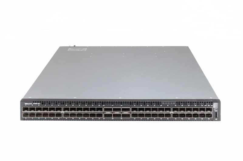 Dell Switch S4148F-ON,stackable, 48x10GbE SFP+, 4x100GbE QSFP28, 2x40GbE QSFP+, 2x550W,Port-Side-Out