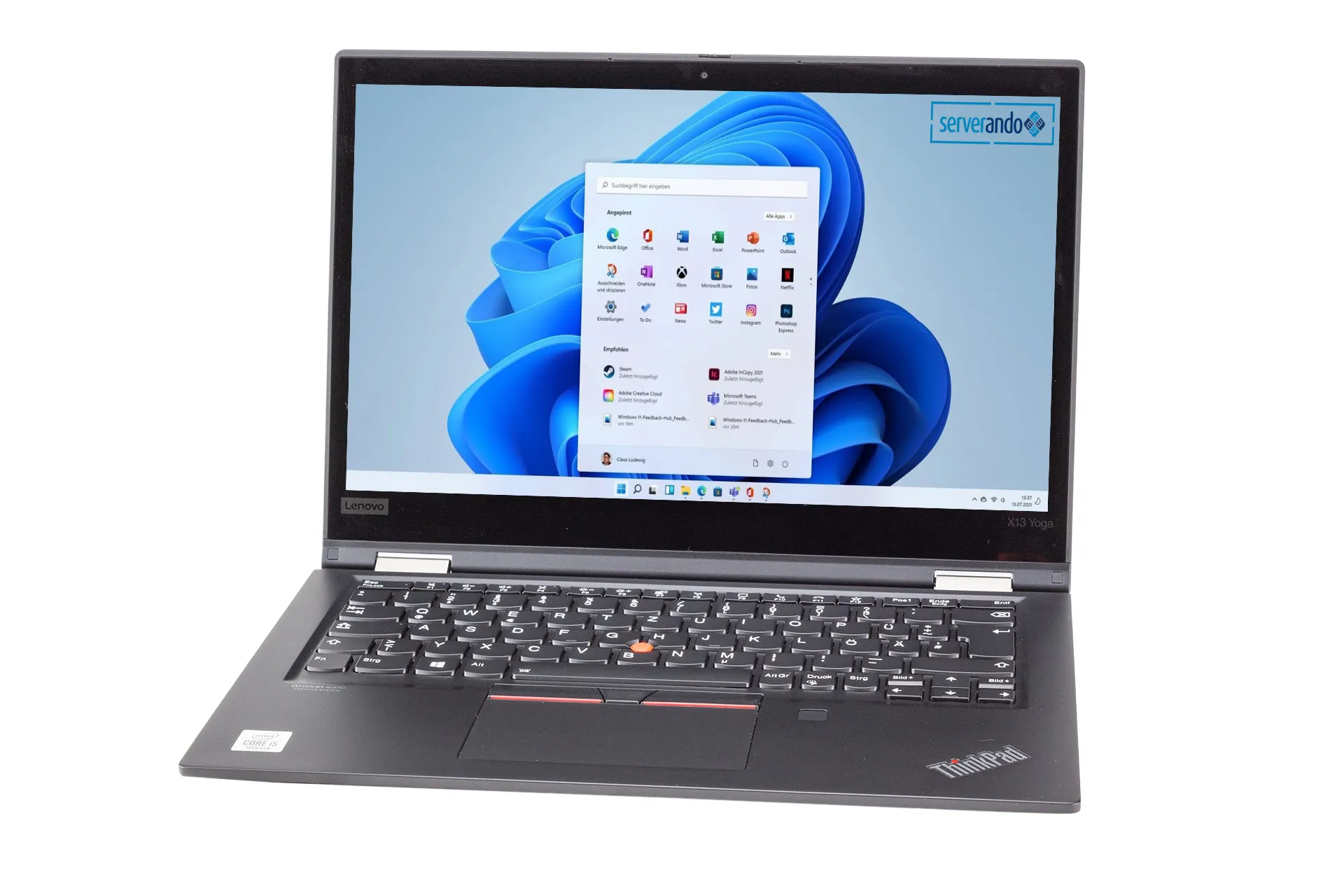 Lenovo ThinkPad X13 Yoga Gen 1, i5-10210U 1.6GHz 4-Core, 8GB PC4, 256GB NVMe, 13.3 Zoll, Win11Pro