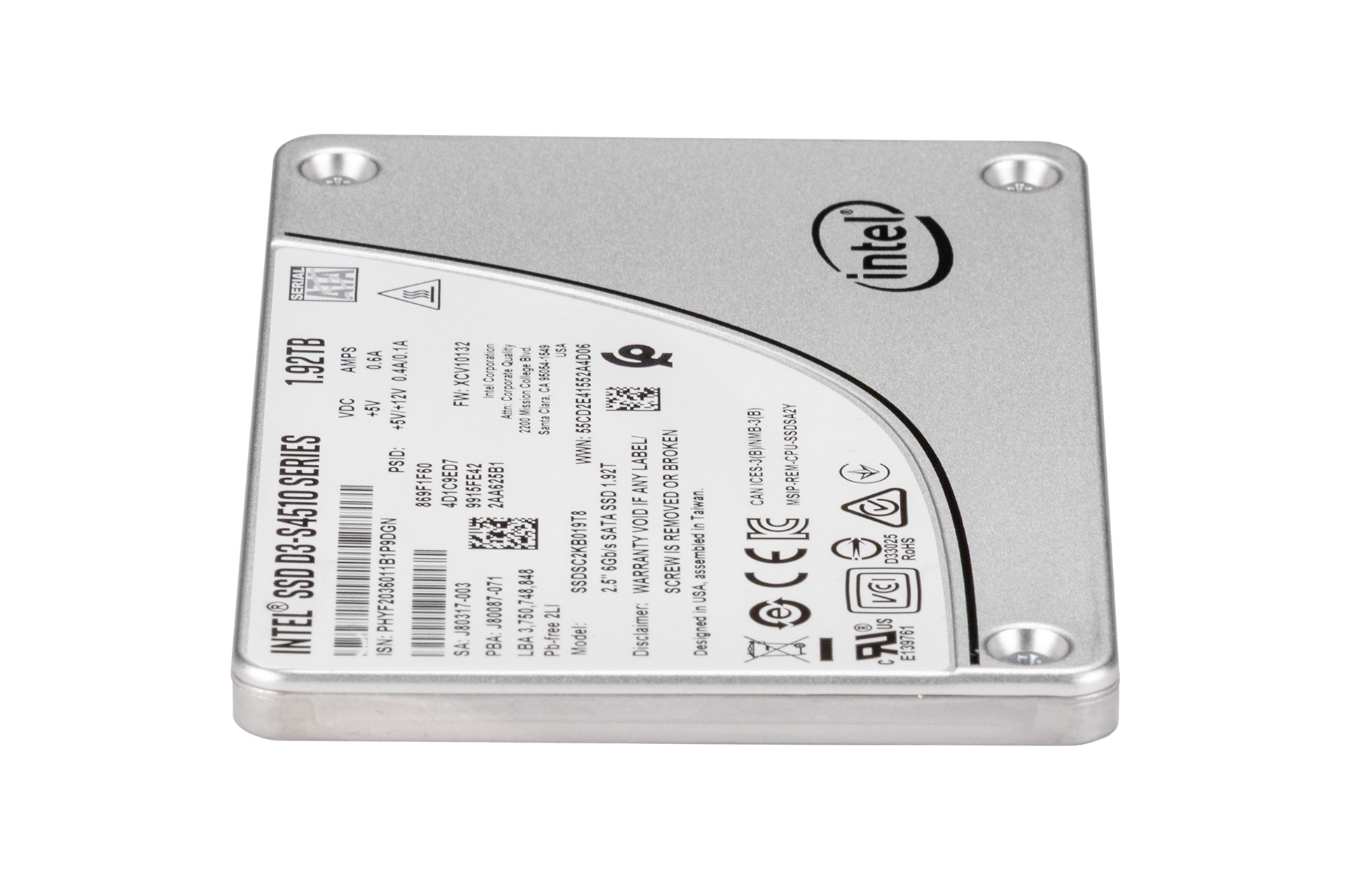 Intel 1.92TB 6G SATA SSD, 2.5 Zoll SFF Festplatte für Server, D3-S4510 Series