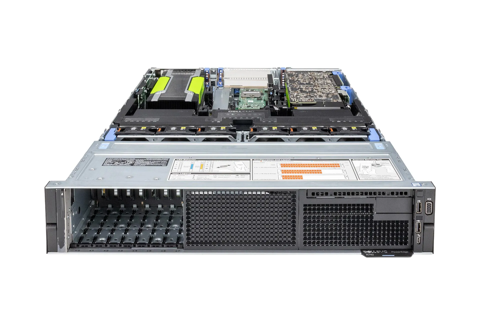 Dell PowerEdge R740 Rack Server, 2x Gold 6254 3.10GHz, 18-Core, noRAM, 8x SFF, H730P, 2x Tesla M10/32GB Dell PowerEdge R740 Rack Server, 2x Gold 6254 3.10GHz, 18-Core, noRAM, 8x SFF, H730P, 2x Tesla M10/32GB