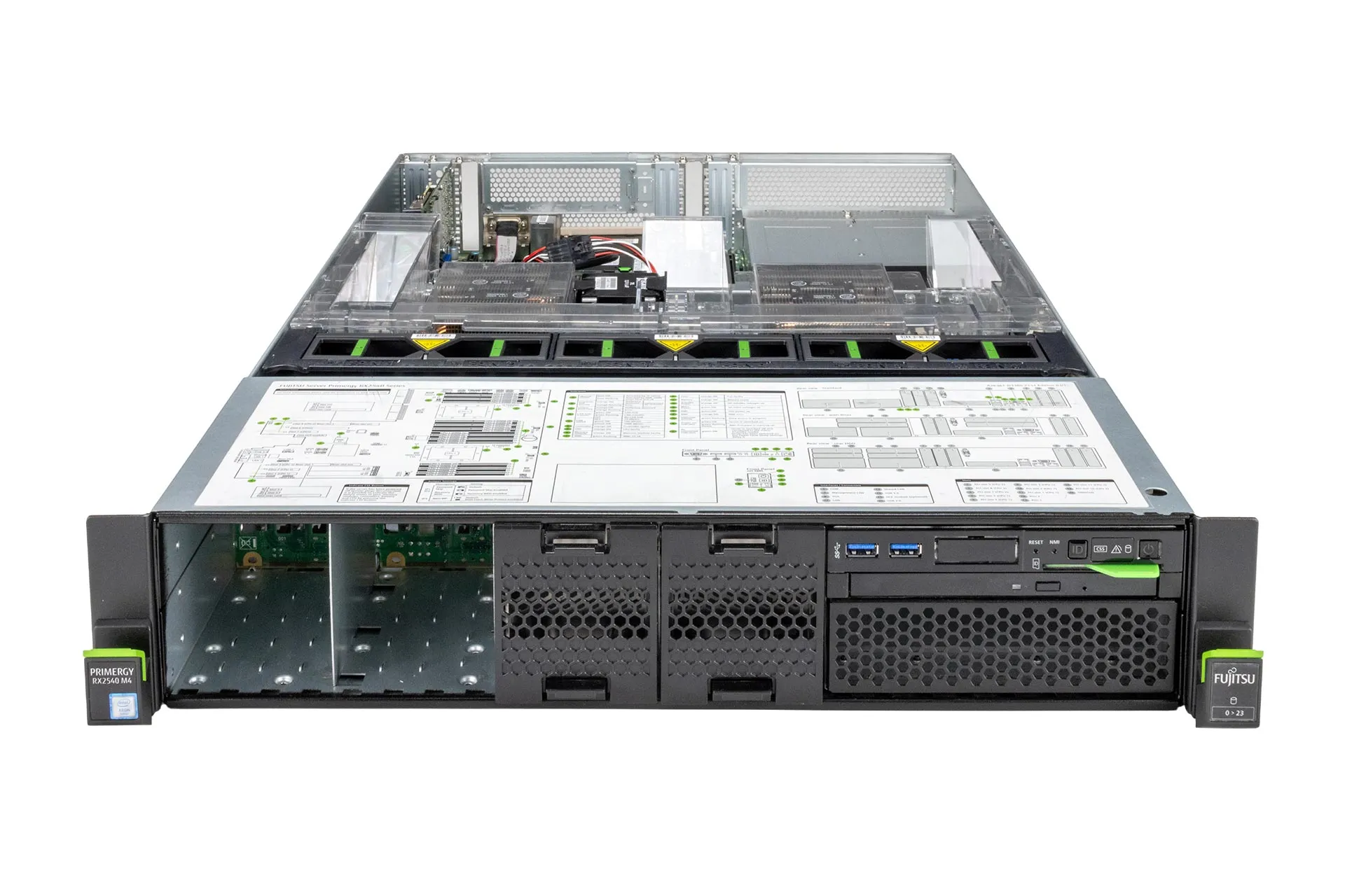 Fujitsu RX2540 M4 Rack Server, 2x Silver 4110 2.10GHz, 8-Core, noRAM, 8x SFF, EP400i