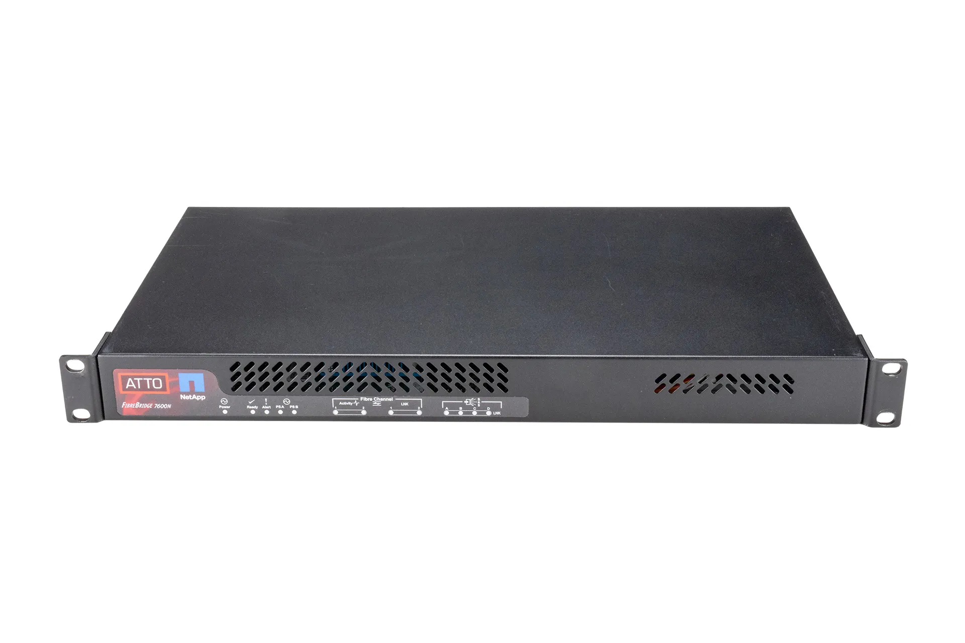ATTO FibreBridge 7600N Storage Controller, 2x 32G FC SFP, 4x 12G SAS SFF-8644