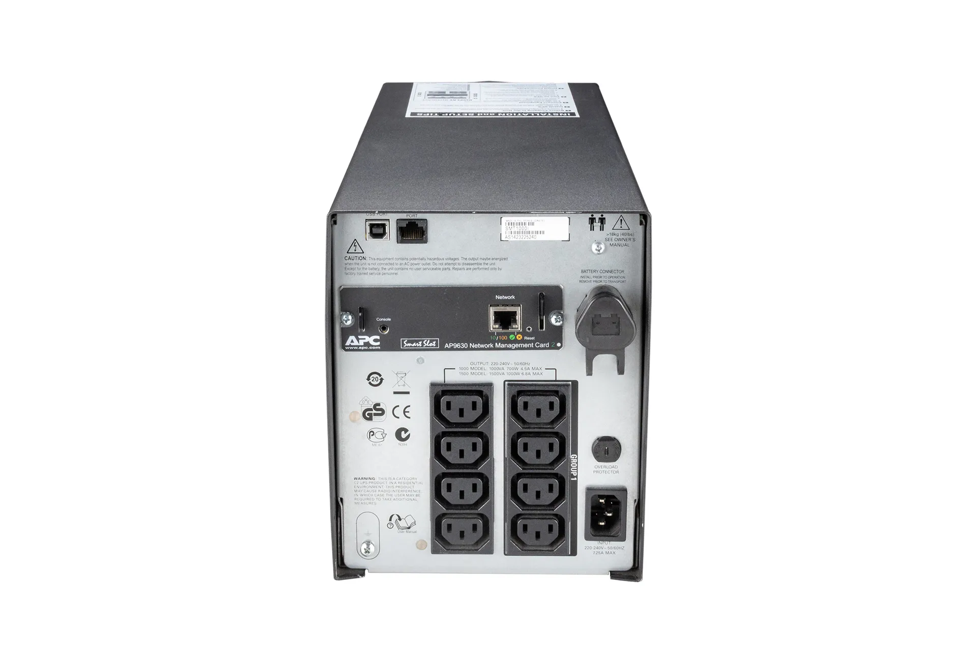 APC Smart UPS 1000, USV 230V 1000VA, Tower, 8x C13, AP9630 Mgmt Card