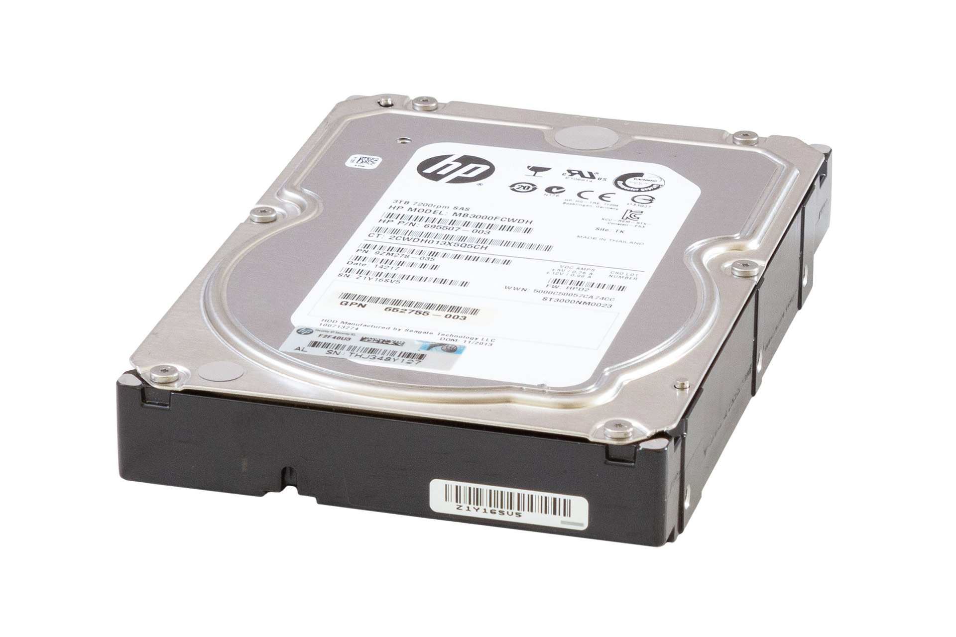 HPE HDD 3TB 6G SAS 7.2k 3.5" LFF Festplatte, ST3000NM0023, ohne Carrier