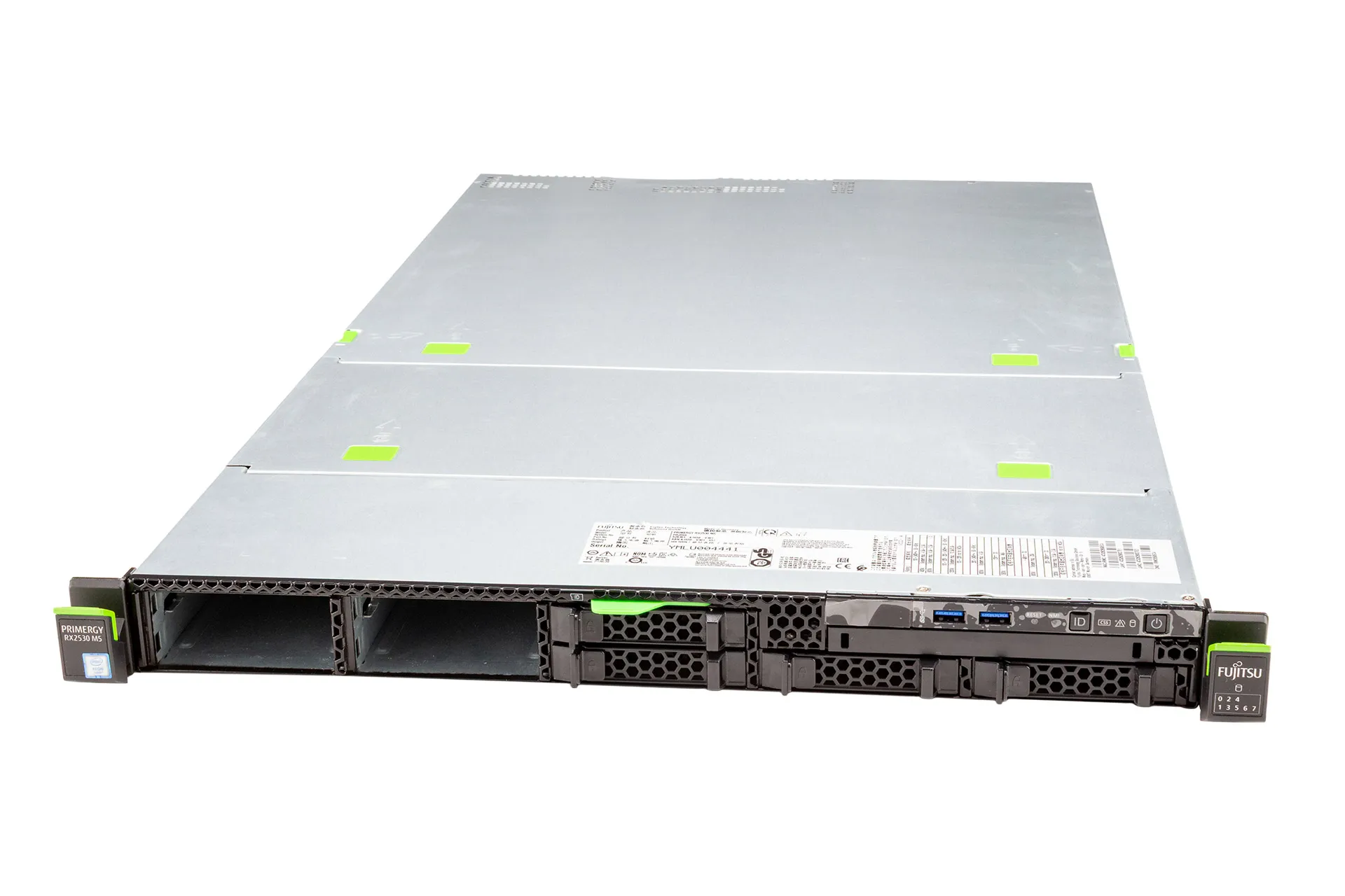 FUJITSU Primergy RX2530 M5 Rack Server, noCPU, noRAM, 4xSFF SATA, noRaid, 2x Heatsink (performance), 2P-GbE-i350