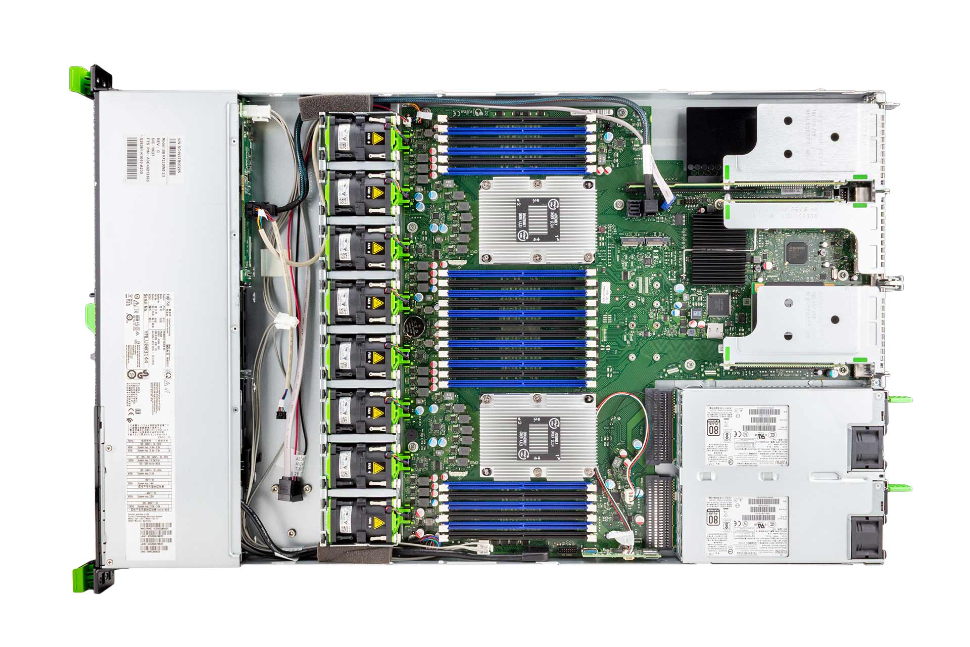 FUJITSU Primergy RX2530 M5 Rack Server, 2x Silver 4214 2.20GHz, 12-Core, noRAM, 4xSFF, noRaid, 2x Heatsink