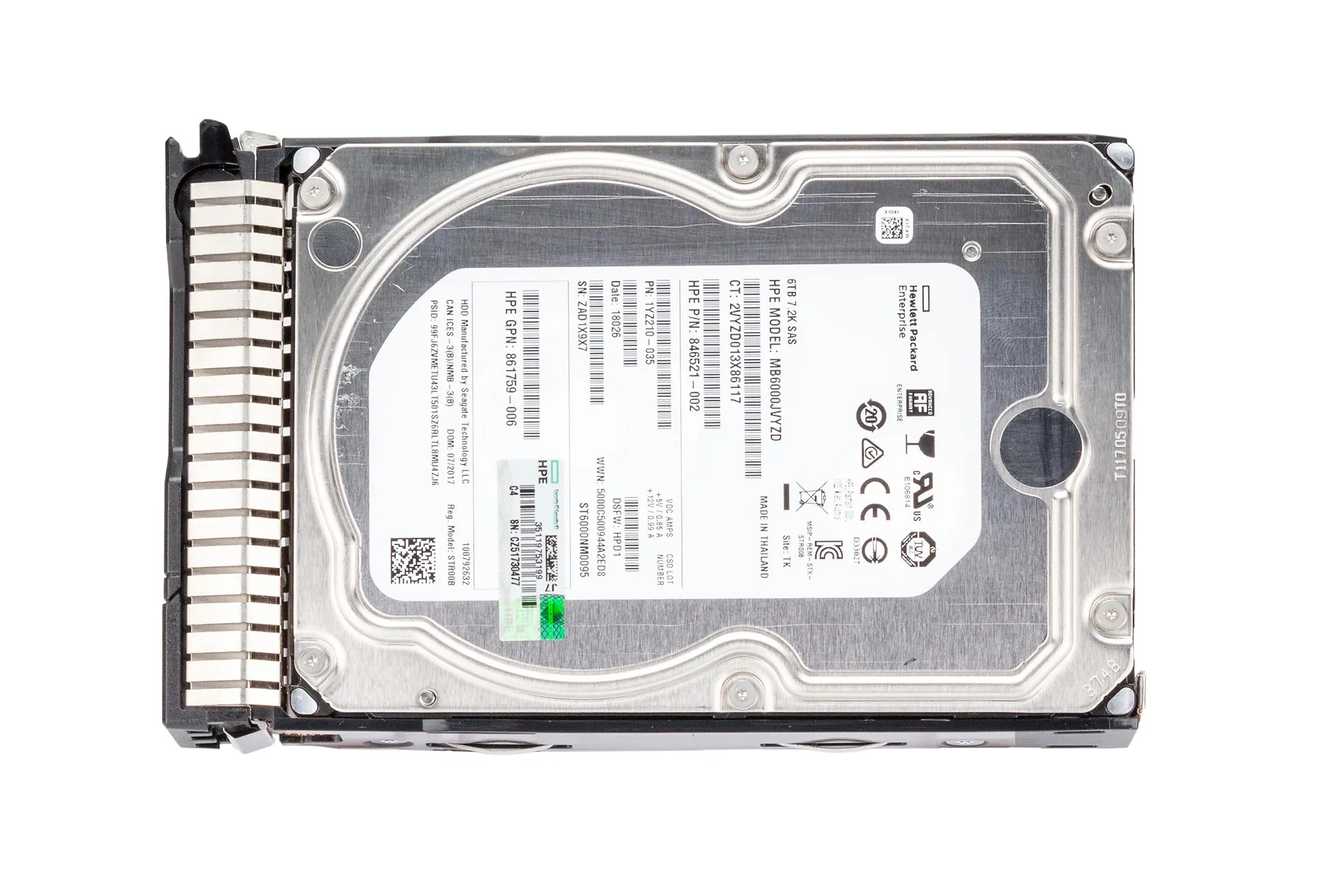 HPE 6TB 12G SAS HDD 7.2k, 3.5 Zoll LFF Festplatte für Server, 512e MDL DS SC 861754-B21 top