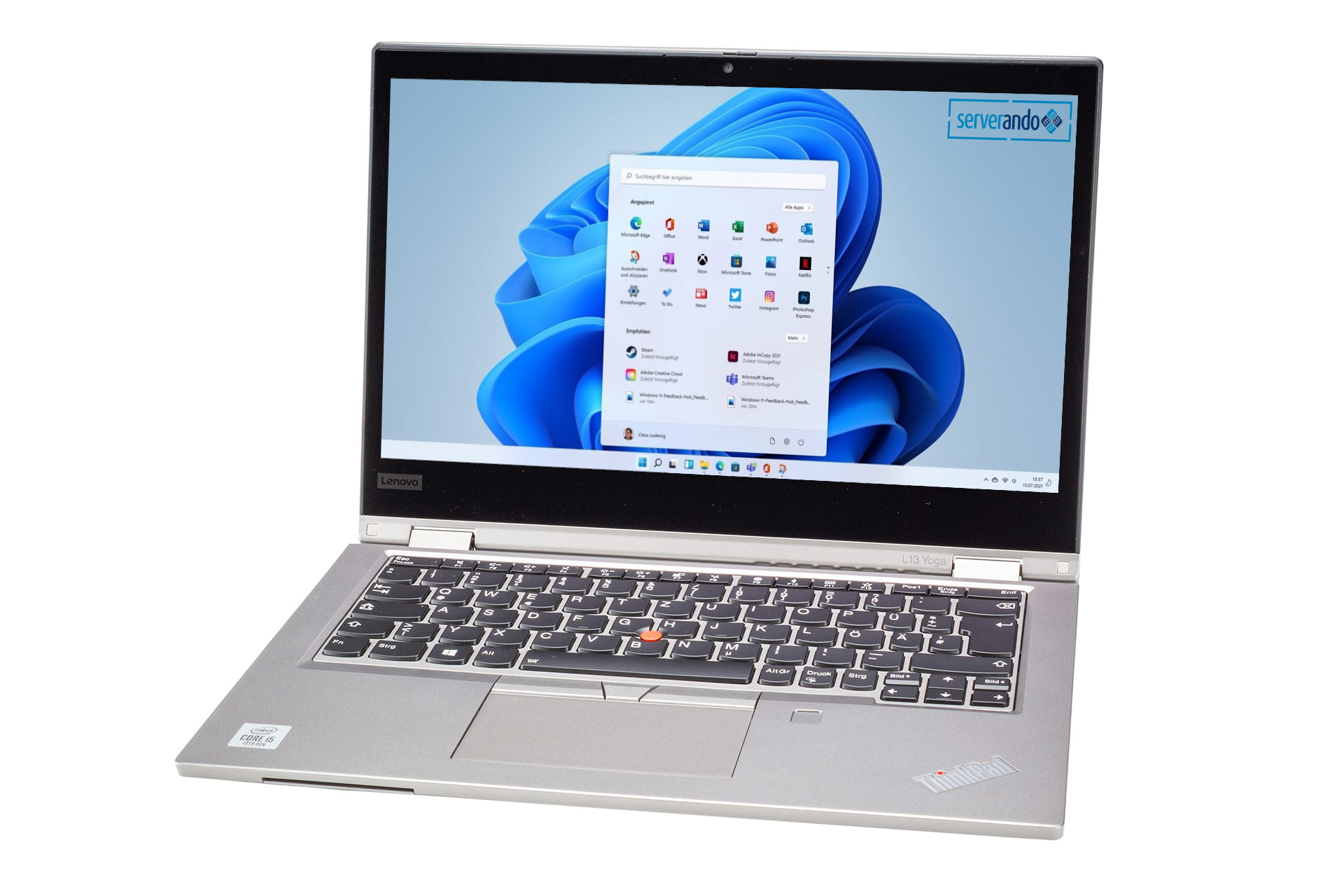 Lenovo ThinkPad L13 Yoga, i5-10210U 1.6GHz, 4-Core, 8GB DDR4, 256GB NVMe, 13.3 Zoll, Win11Pro