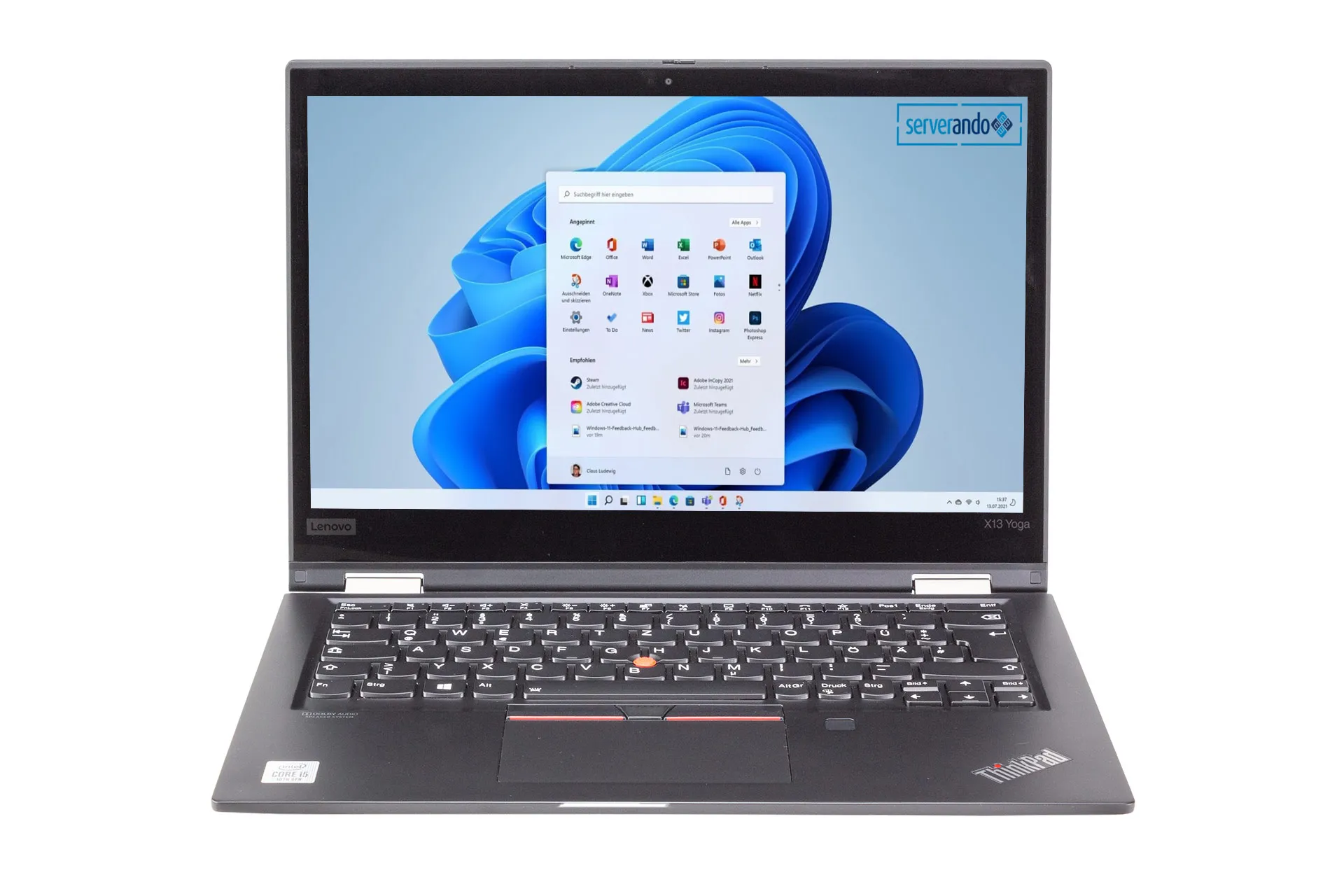 Lenovo ThinkPad X13 Yoga Gen 1, i5-10210U 1.6GHz, 4-Core, 8GB DDR4, 256GB NVMe, 13.3 Zoll, Win11Pro