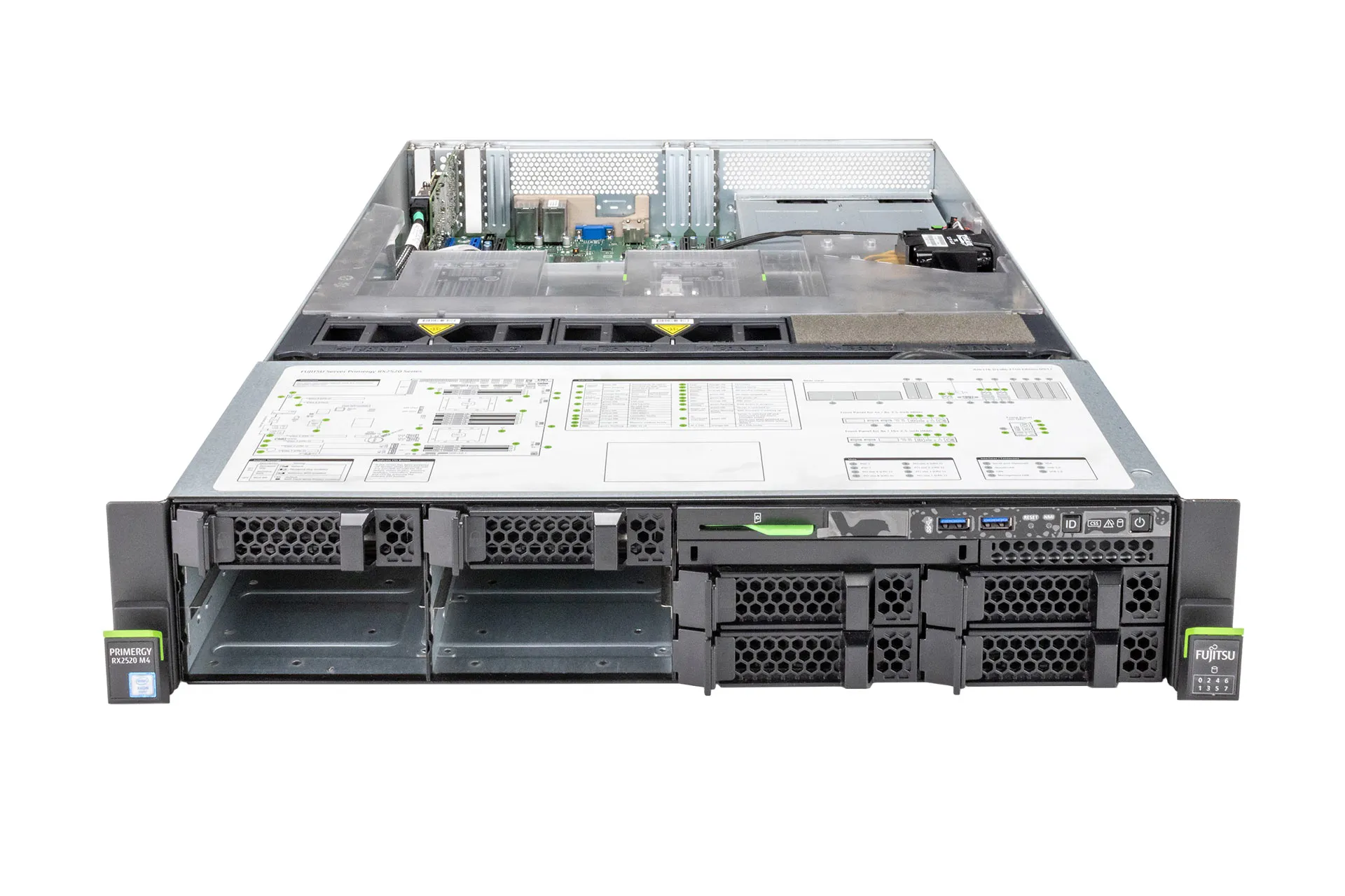 Fujitsu Primergy RX2520 M5 Rack Server, 2x Silver 4110 2.10GHz, 8-Core, 4xLFF, EP400i Fujitsu Primergy RX2520 M5 Rack Server, 2x Silver 4110 2.10GHz, 8-Core, 4xLFF, EP400i