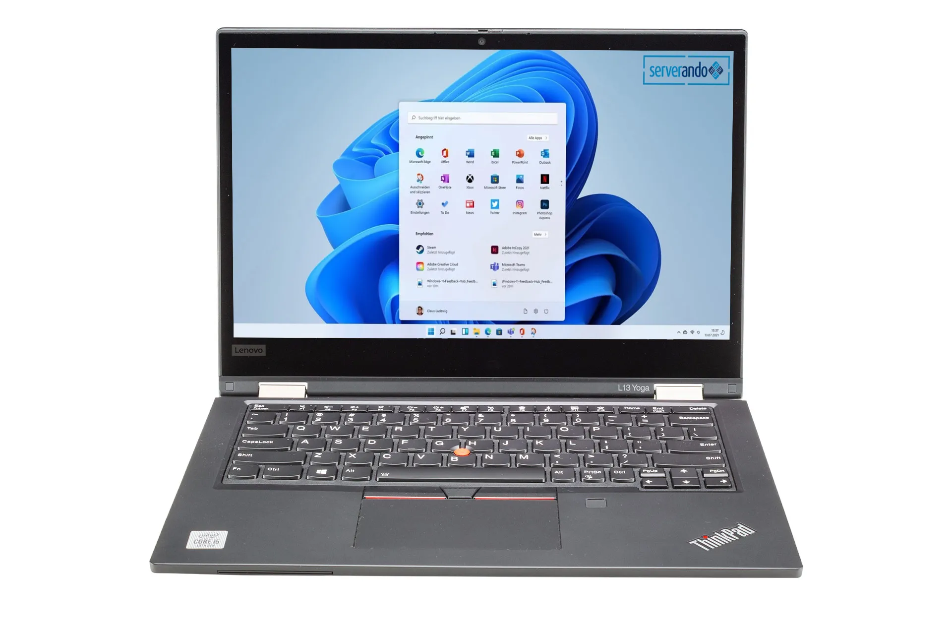 Lenovo ThinkPad L13 Yoga, i5-10210U 1.6GHz, 4-Core, 8GB DDR4, 256GB NVMe, 13.3 Zoll, Win11Pro, US-Layout