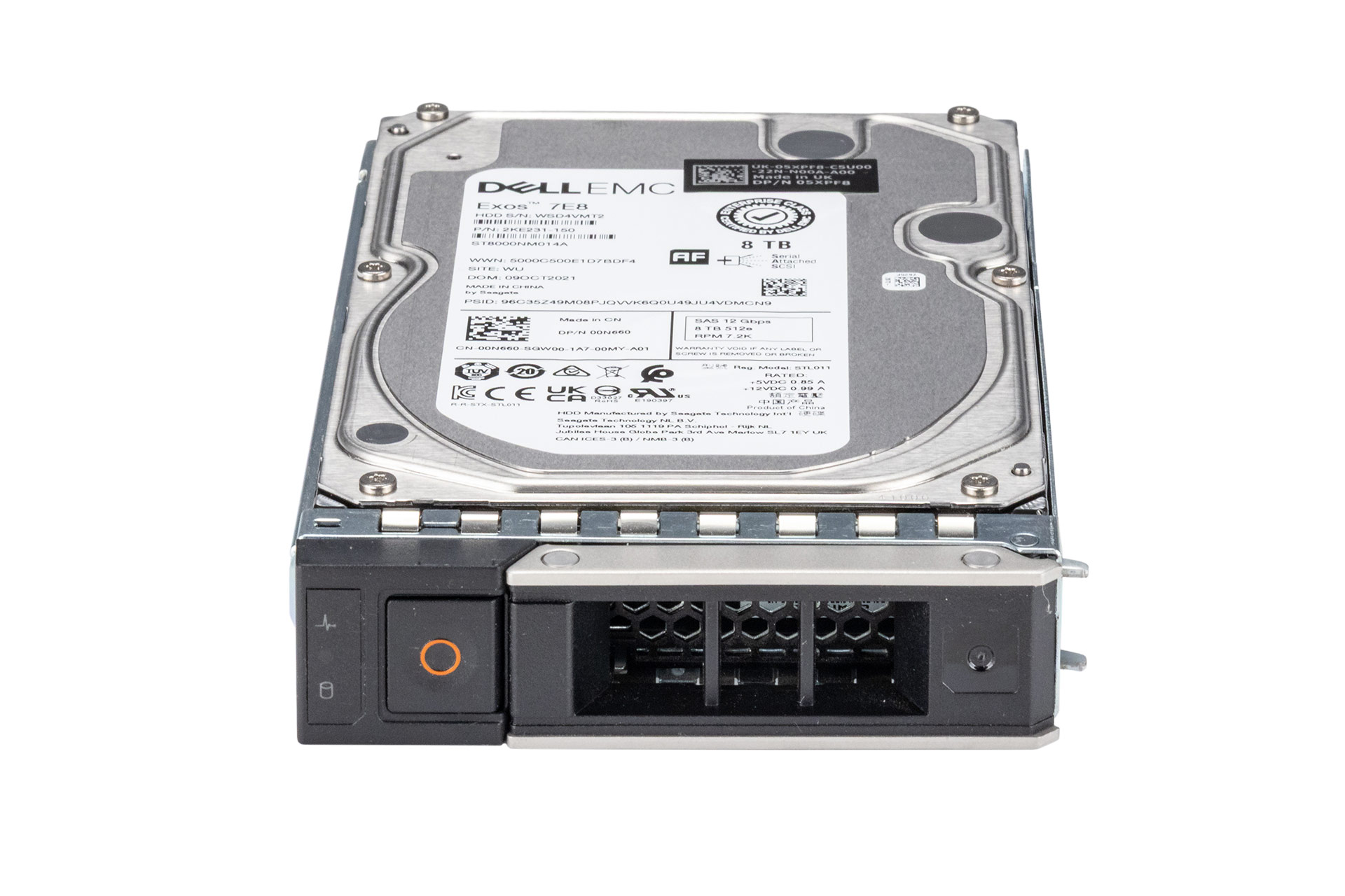 Dell 8TB 12G SAS HDD 7.2k, 3.5 Zoll SFF Festplatte für Server, 512e, inkl. Carrier Y796F