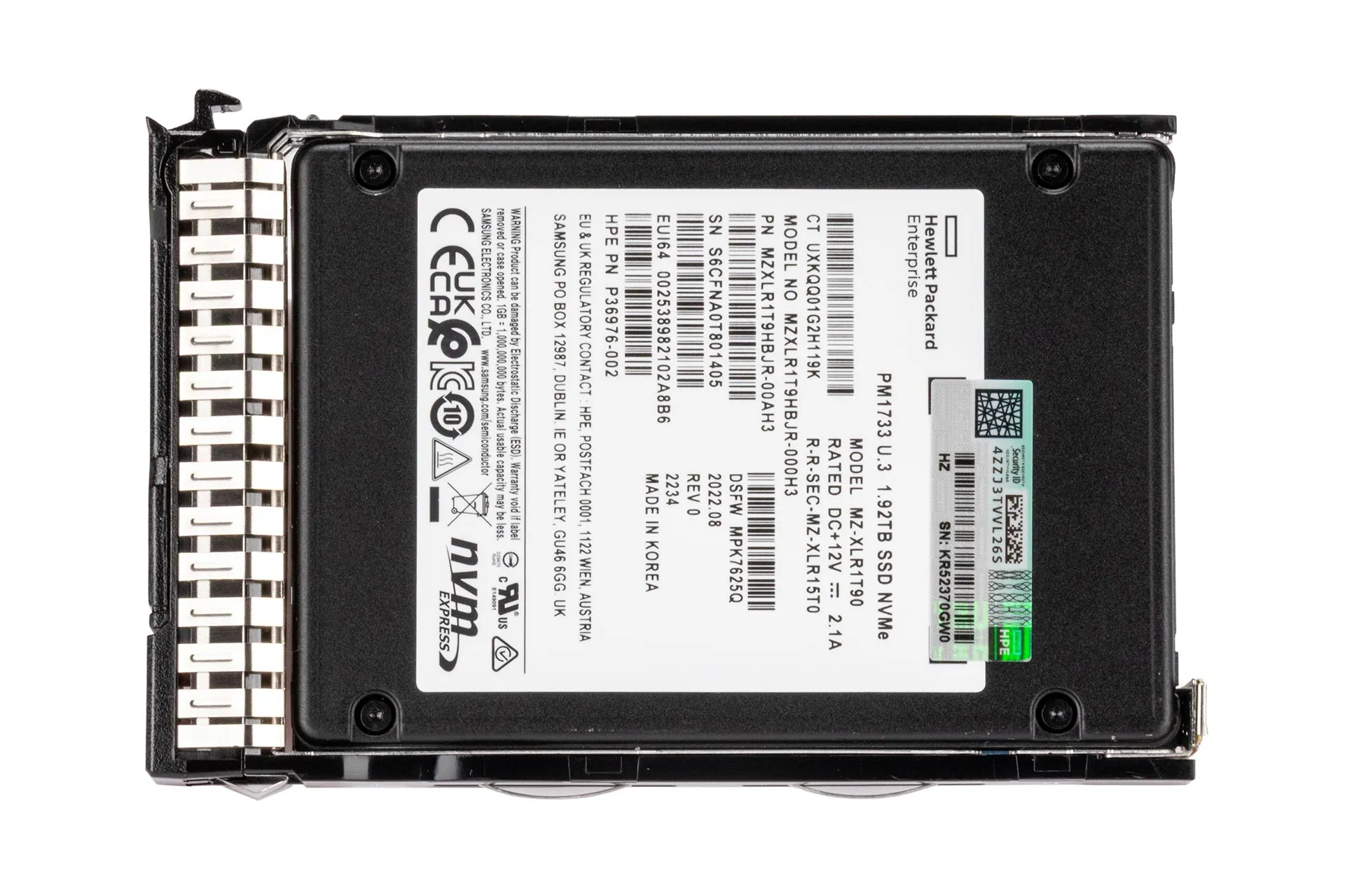HPE 1.92TB U.3 NVMe Gen4 SSD, 2.5 Zoll SFF Festplatte für Server, RI