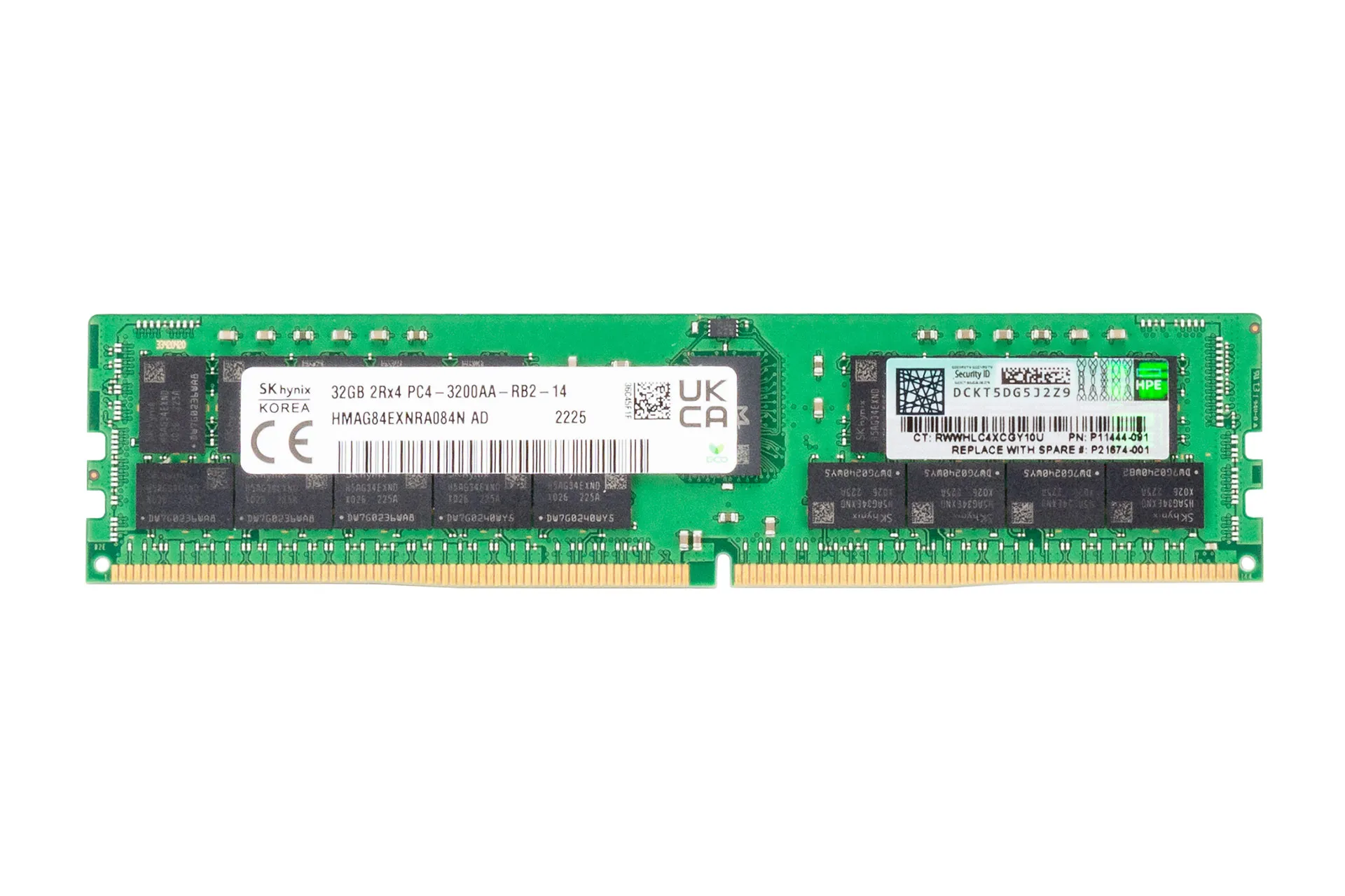 HPE 32GB DDR4 RAM 2Rx4 PC4-3200AA-RB2 regECC HPE 32GB DDR4 RAM 2Rx4 PC4-3200AA-RB2 regECC