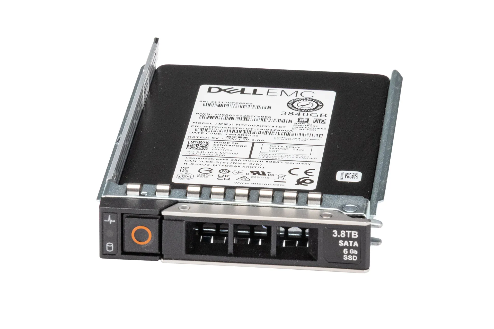 Dell 3.8TB 6G SATA SSD, 2.5 Zoll SFF Festplatte für Server, 512e, inkl. Rahmen 0DXD9H Dell 3.8TB 6G SATA SSD, 2.5 Zoll SFF Festplatte für Server, 512e, inkl. Rahmen 0DXD9H