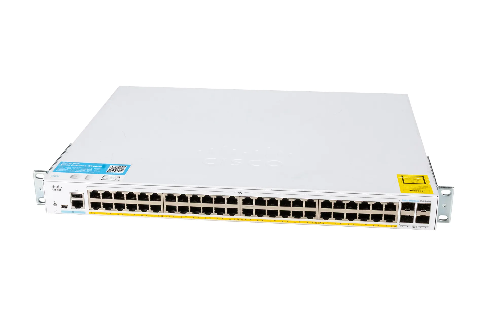 Cisco Business CBS350-48P-4X Switch, 48x 1GbE RJ45 PoE (max.370W), 4x 10GbE SFP+