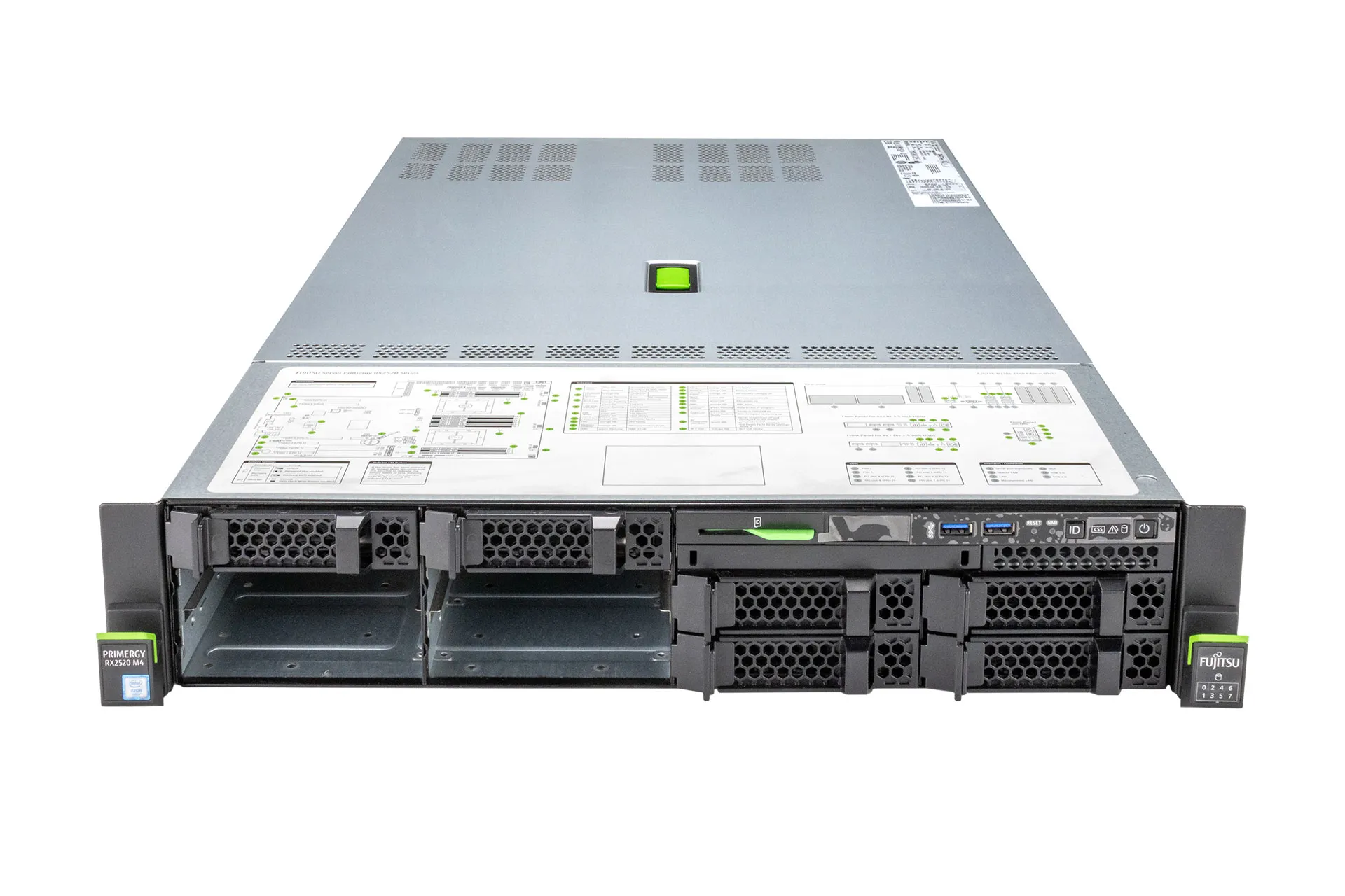 Fujitsu Primergy RX2520 M5 Rack Server, 2x Silver 4110 2.10GHz, 8-Core, 4xLFF, EP400i Fujitsu Primergy RX2520 M5 Rack Server, 2x Silver 4110 2.10GHz, 8-Core, 4xLFF, EP400i