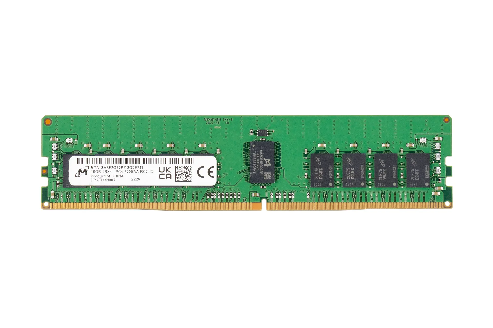 Micron 16GB DDR4 RAM 1Rx4 PC4-3200AA-R regECC Micron 16GB DDR4 RAM 1Rx4 PC4-3200AA-R regECC