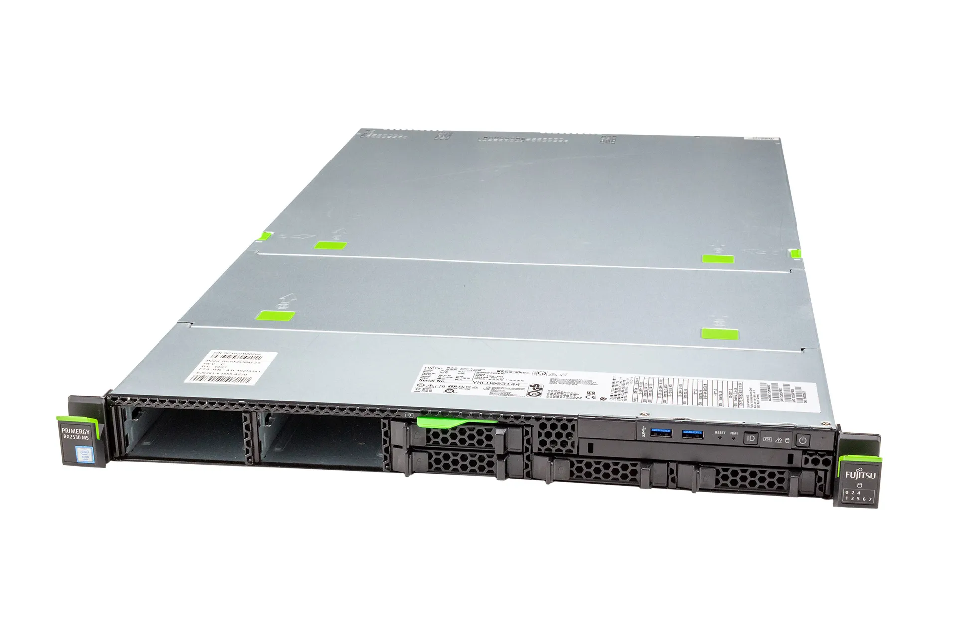 FUJITSU Primergy RX2530 M5 Rack Server, 2x Silver 4214 2.20GHz, 12-Core, noRAM, 4xSFF, noRaid, 2x Heatsink FUJITSU Primergy RX2530 M5 Rack Server, 2x Silver 4214 2.20GHz, 12-Core, noRAM, 4xSFF, noRaid, 2x Heatsink