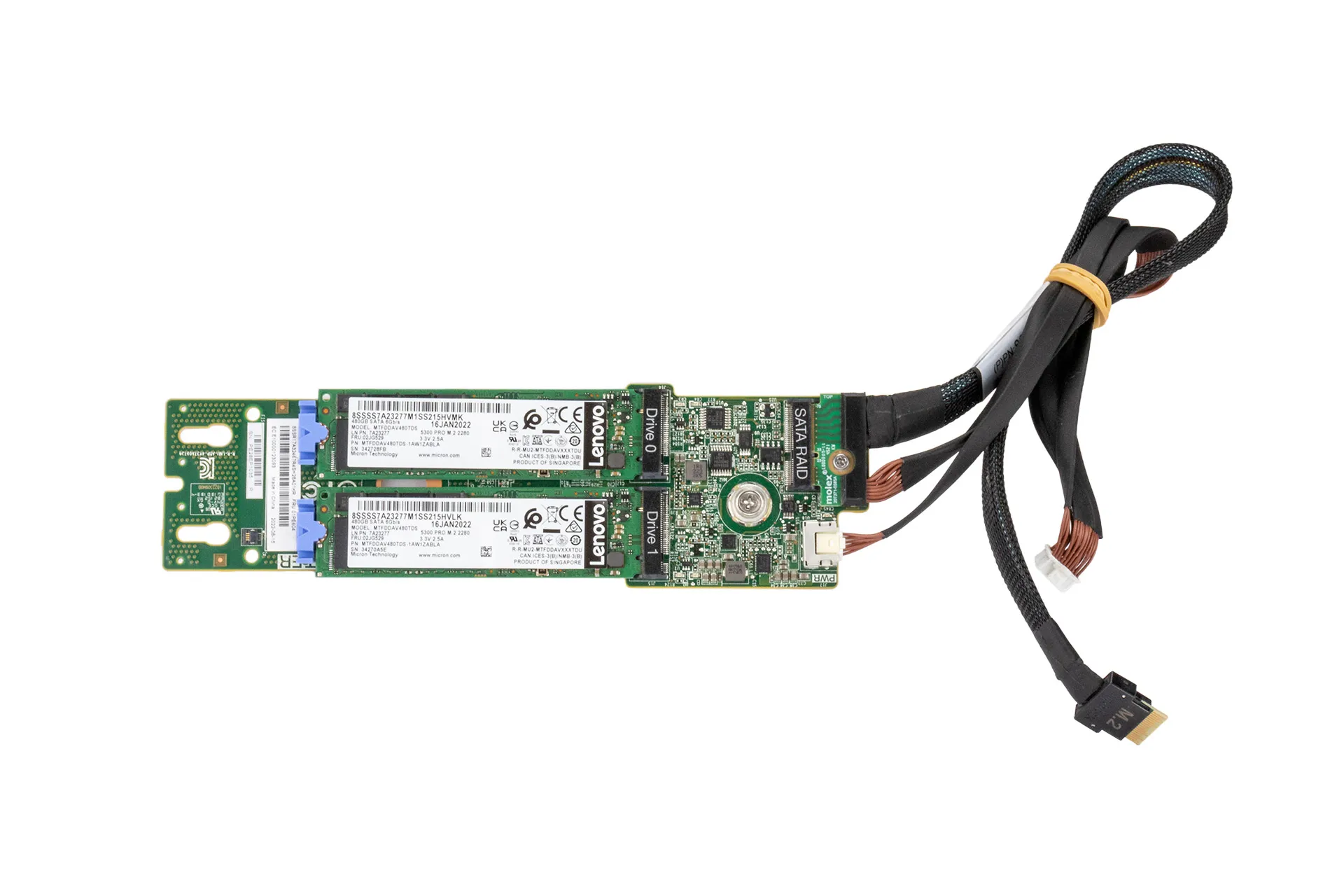 Lenovo PCIe Riser Kit M.2 SATA 2-Bay RAID Enablement Kit, inkl. 2x Lenovo 480GB M.2 SSD SATA
