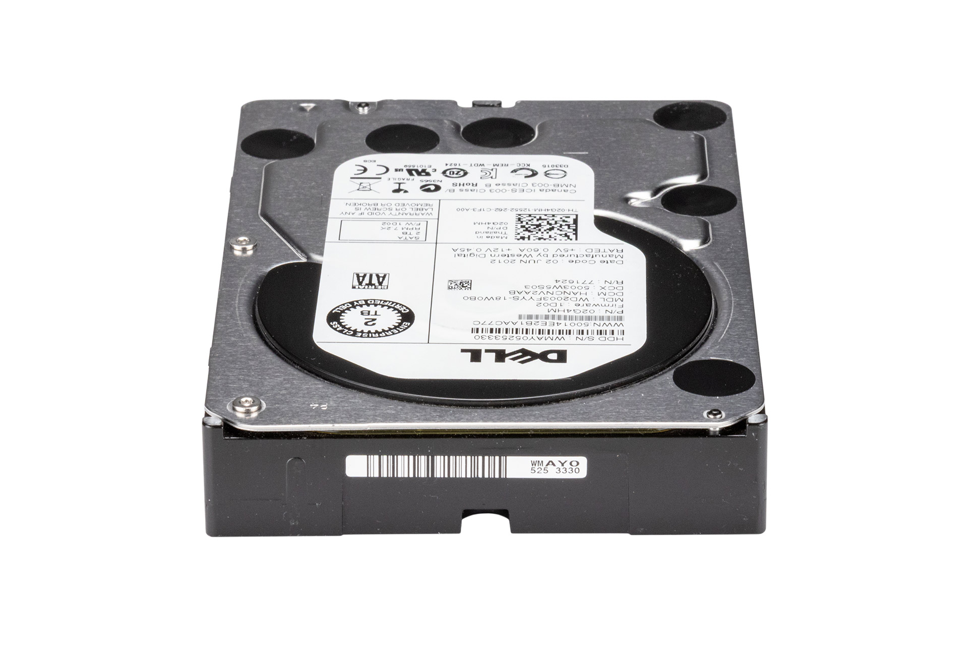 Dell 2TB 6G SATA HDD 7.2k, 3.5 Zoll LFF Festplatte für Server, WD2003FYYS