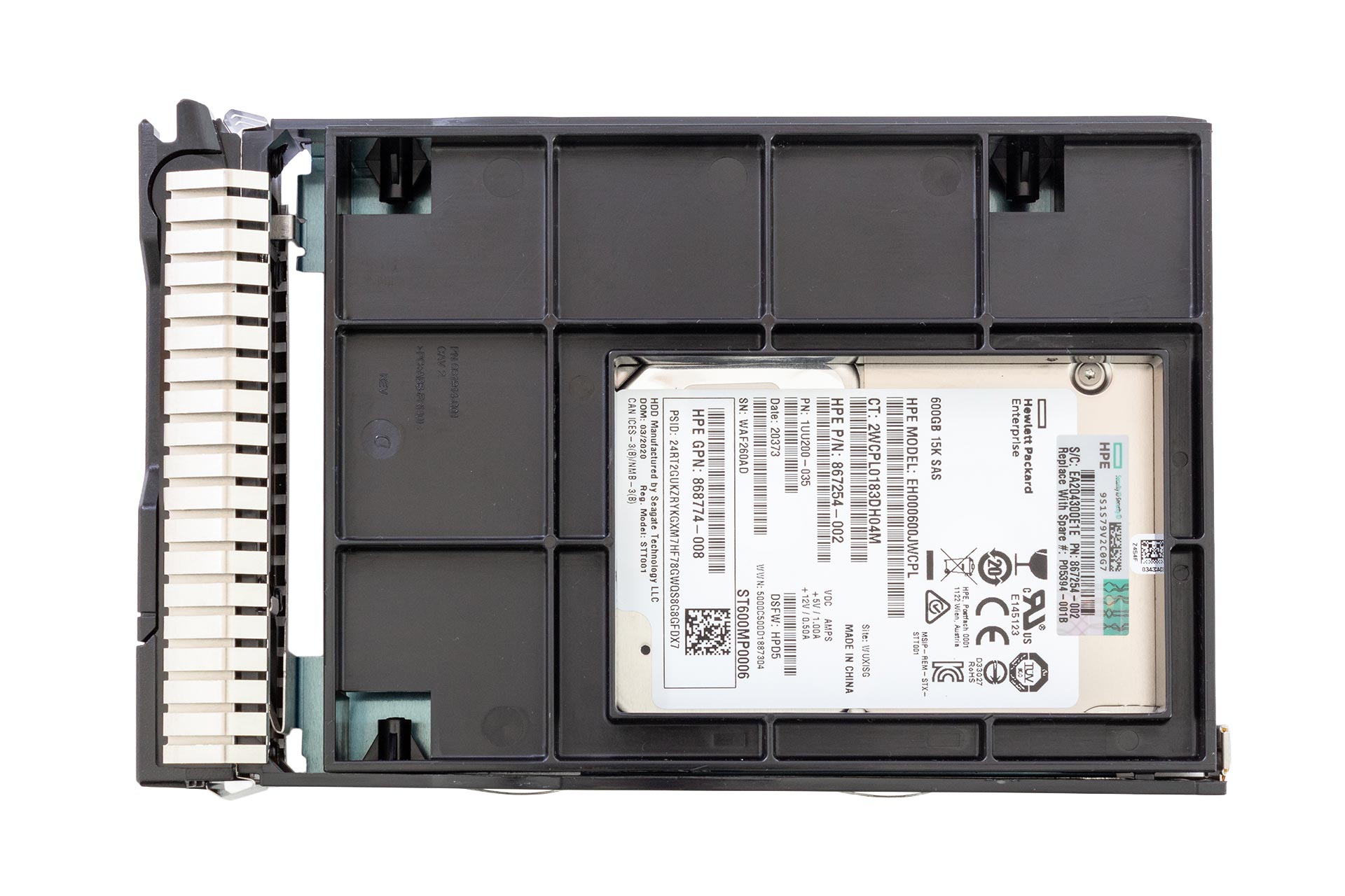HPE 600GB 12G SAS HDD 15k, 2.5 Zoll SFF Festplatte für Server, DS SCC, inkl. 3.5 Zoll Converter P04695-B21 top