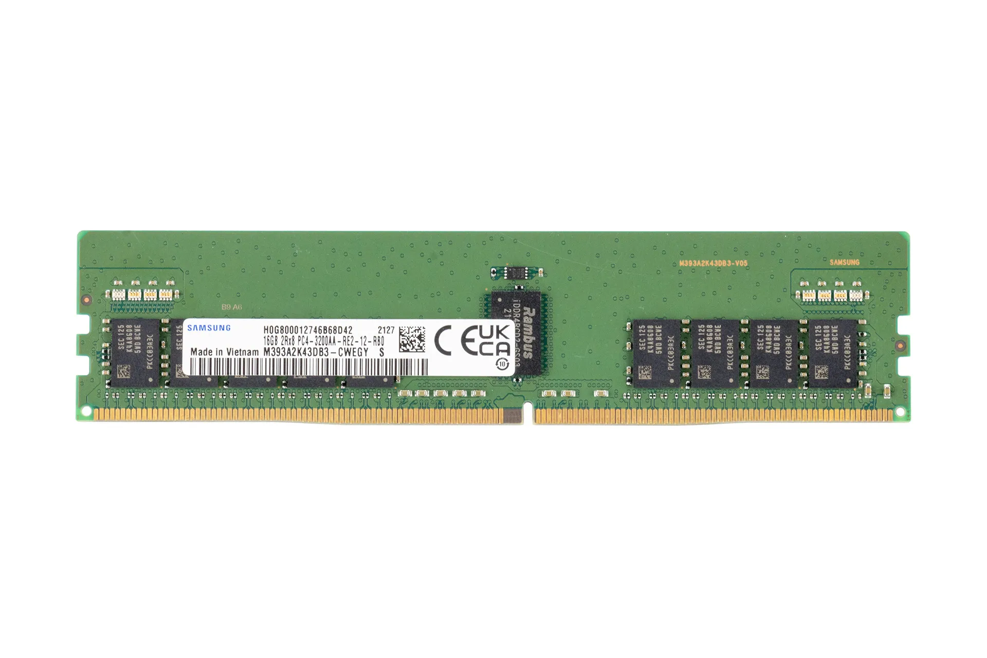 Samsung 16GB DDR4 RAM 2Rx8 PC4-3200AA-R regECC Samsung 16GB DDR4 RAM 2Rx8 PC4-3200AA-R regECC