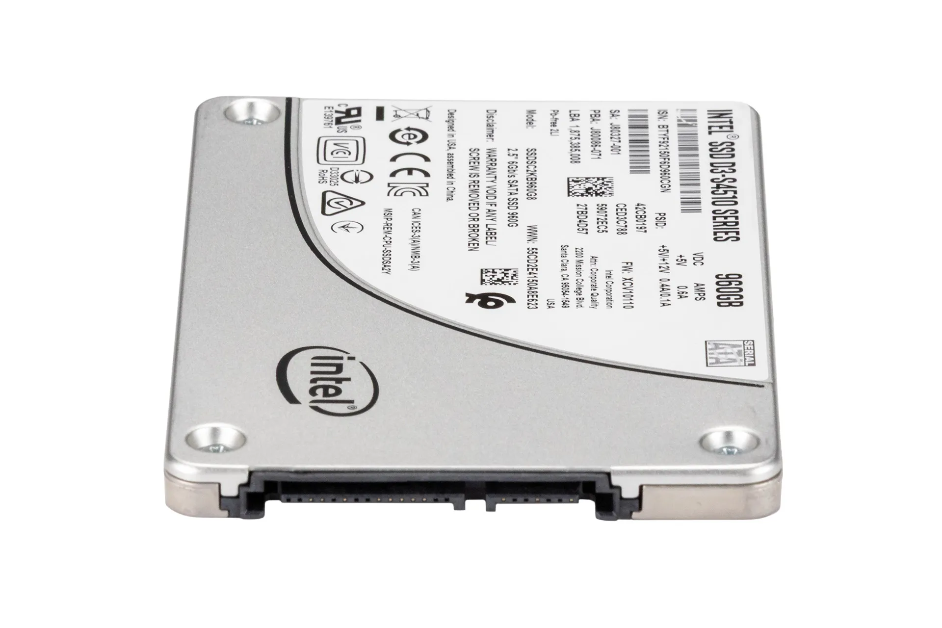 Intel 960GB 6G SATA SSD, 2.5 Zoll SFF Festplatte für Server, D3-S4510 Series