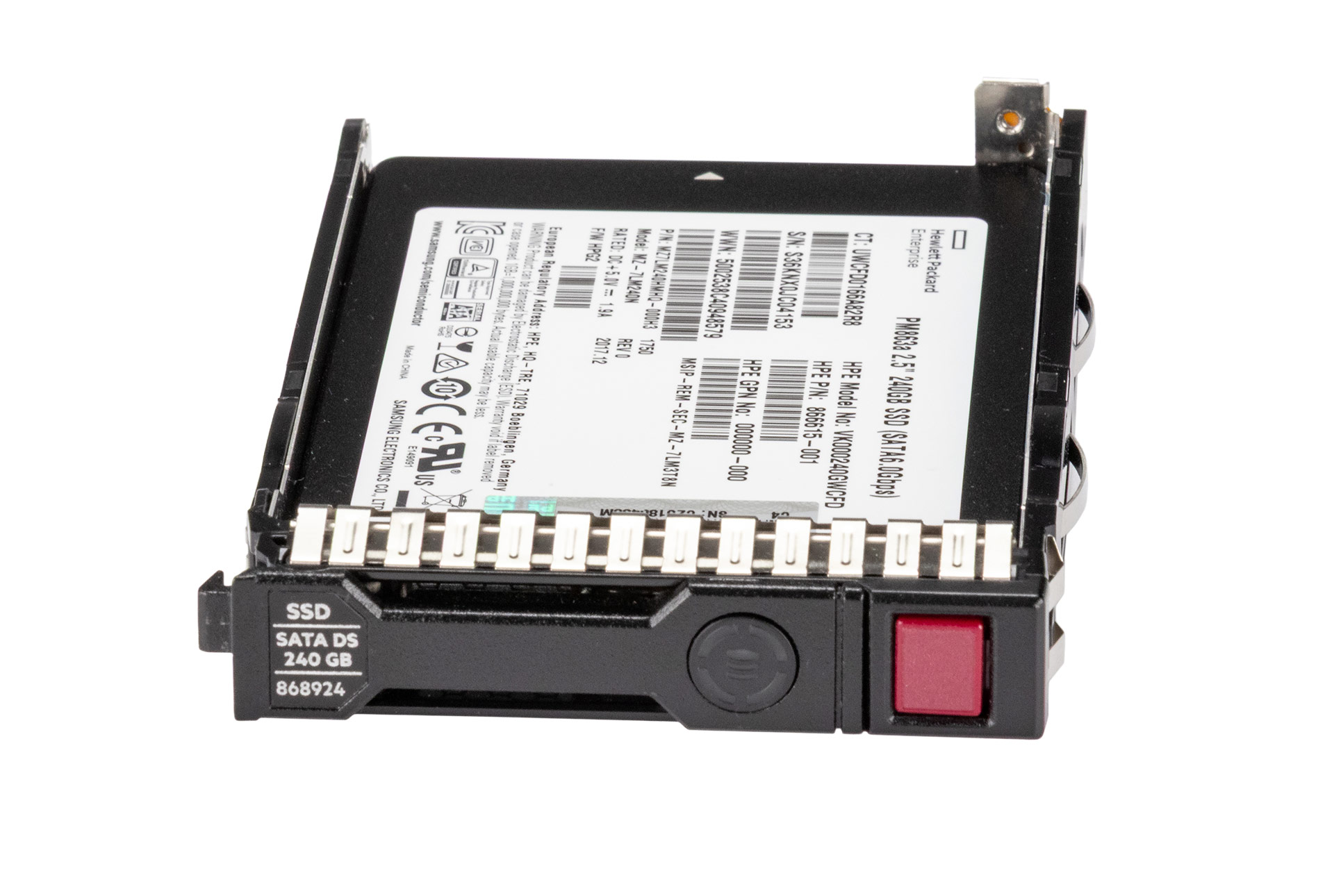 HPE 240GB 6G SATA SSD, 2.5 Zoll SFF Festplatte für Server, SC RI DS