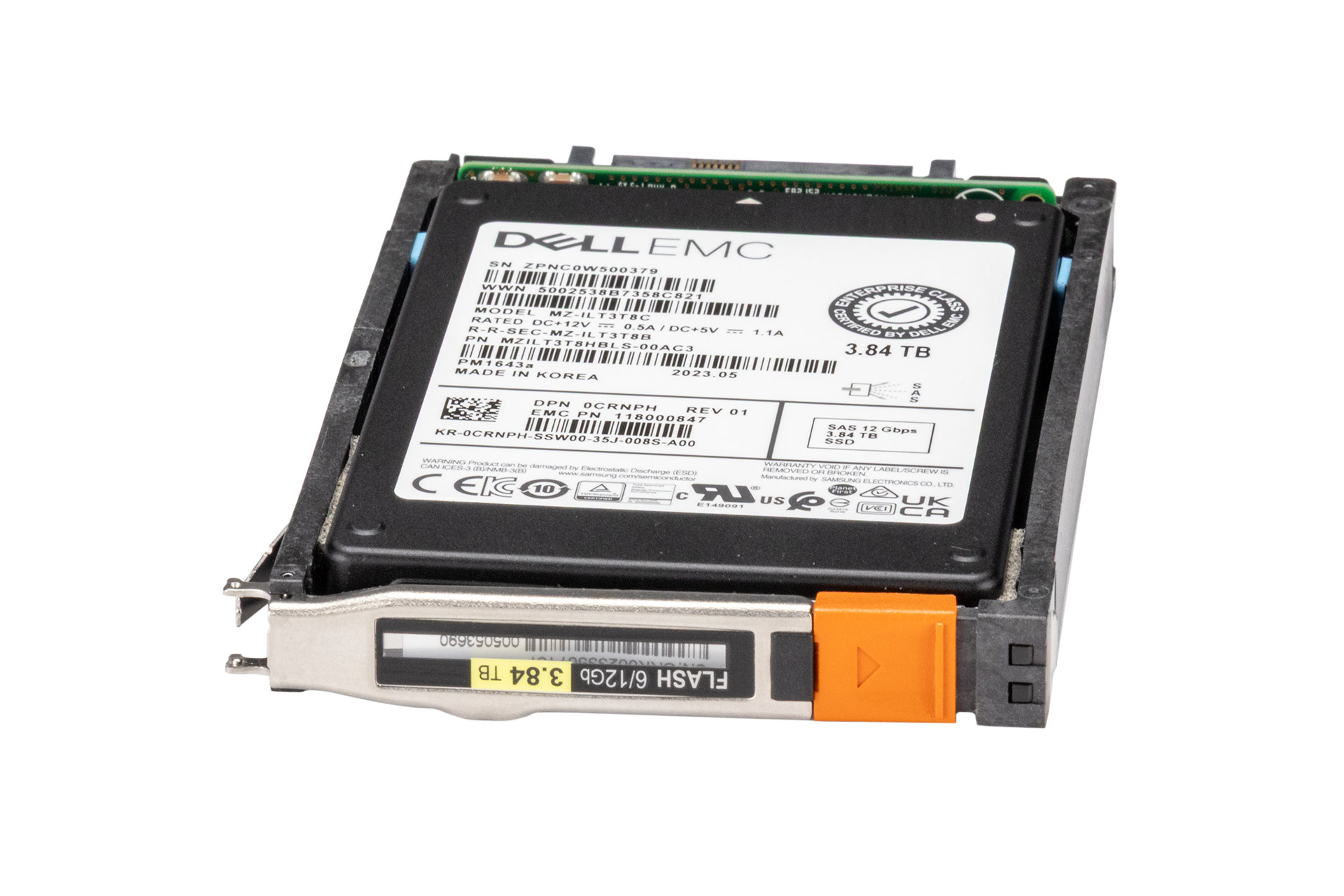 EMC 3.84TB 12G SAS SSD, 2.5 Zoll SFF Storage Festplatte für Unity, 520b