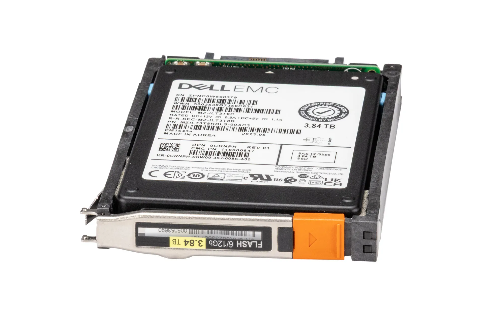 EMC 3.84TB 12G SAS SSD, 2.5 Zoll SFF Storage Festplatte für Unity, 520b