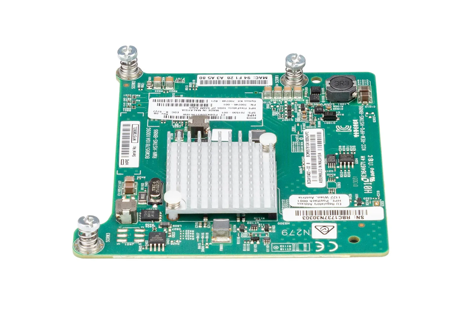 HPE Flexfabric 534M 10GbE Netzwerkkarte Ethernet Dual Port Mezzanine NIC HPE Flexfabric 534M 10GbE Netzwerkkarte Ethernet Dual Port Mezzanine NIC