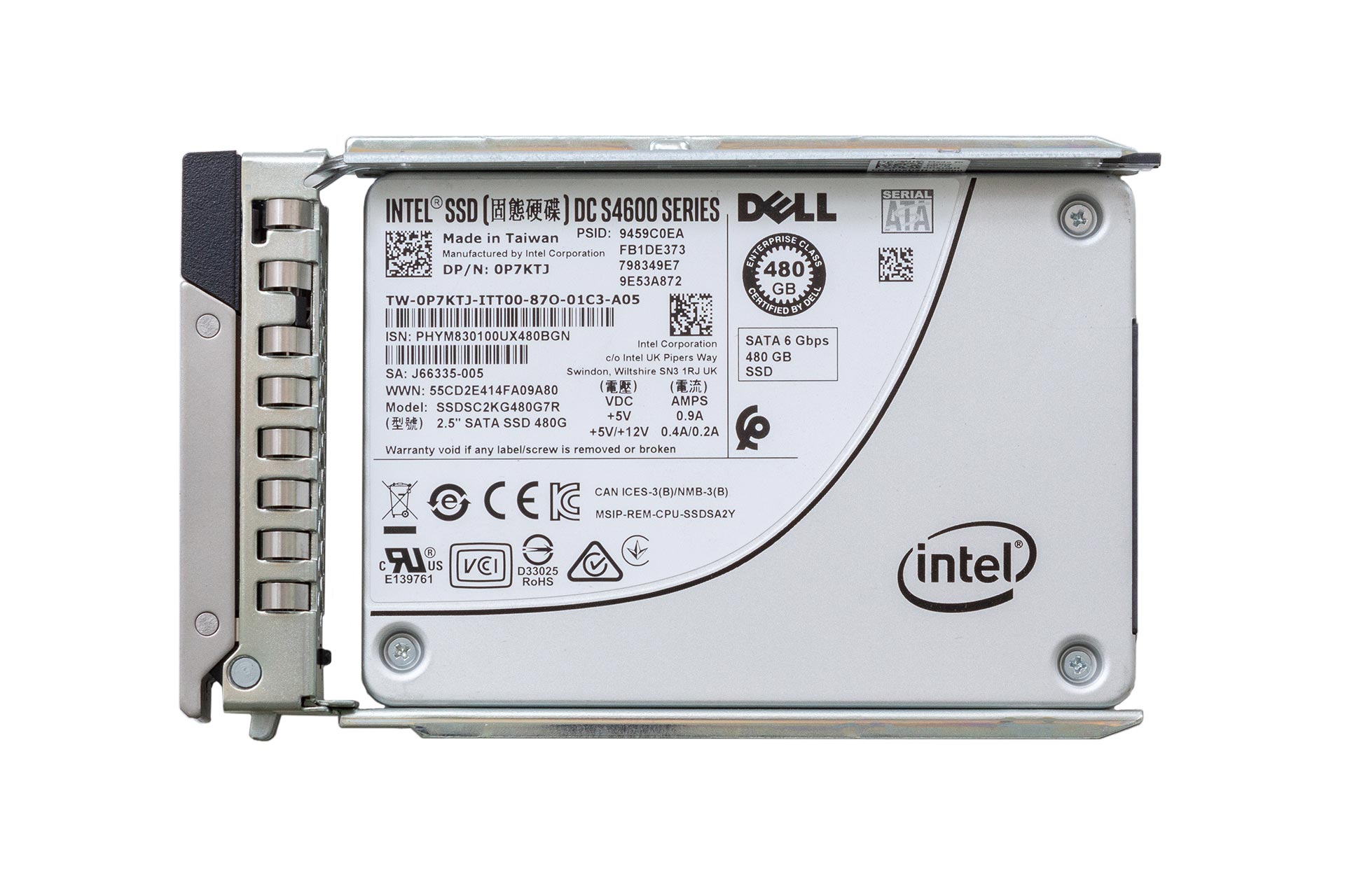 DELL SSD 480GB 6G SATA 2.5", in carrier 0DXD9H