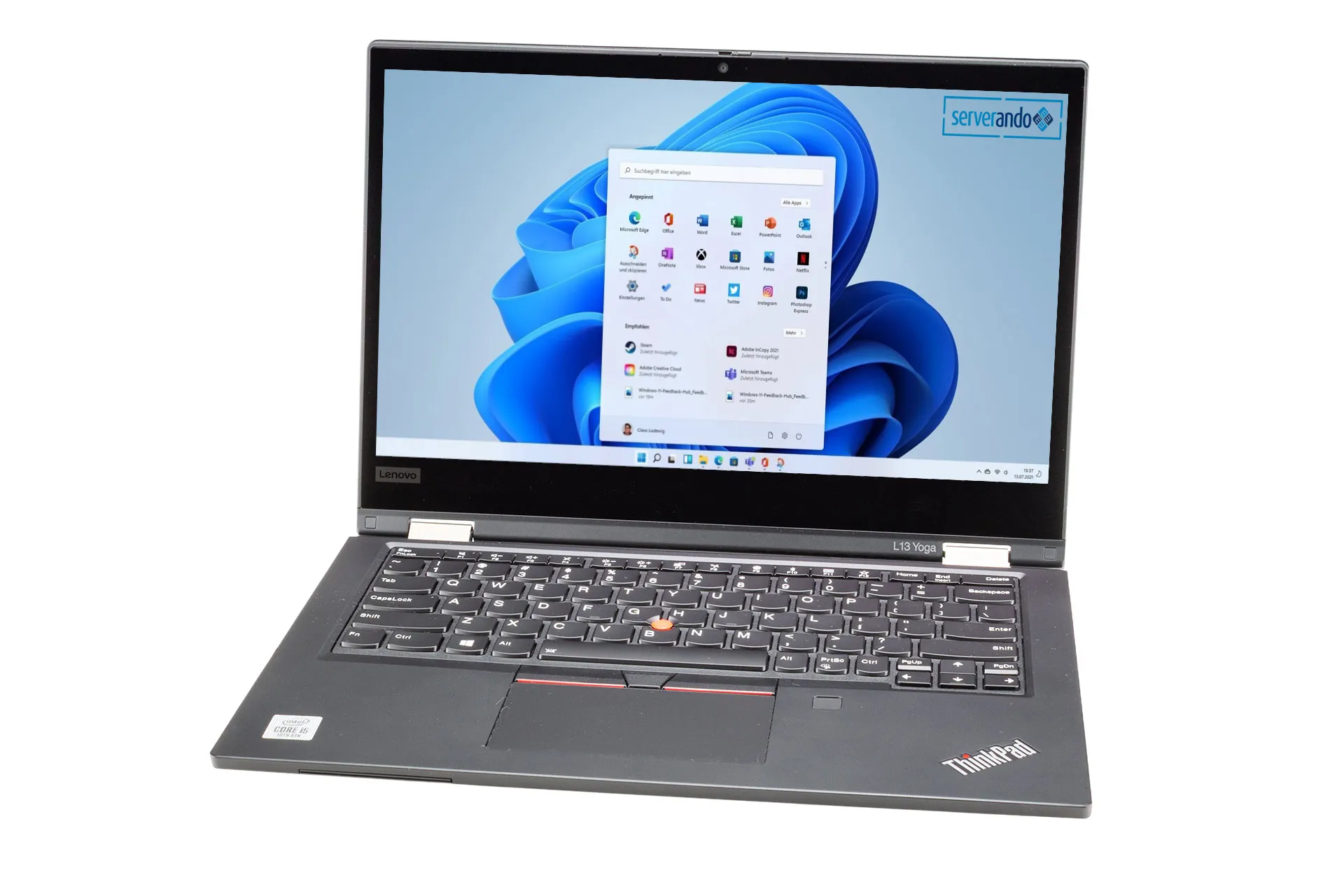 Lenovo ThinkPad L13 Yoga, i5-10210U 1.6GHz, 4-Core, 8GB DDR4, 256GB NVMe, 13.3 Zoll, Win11Pro, US-Layout
