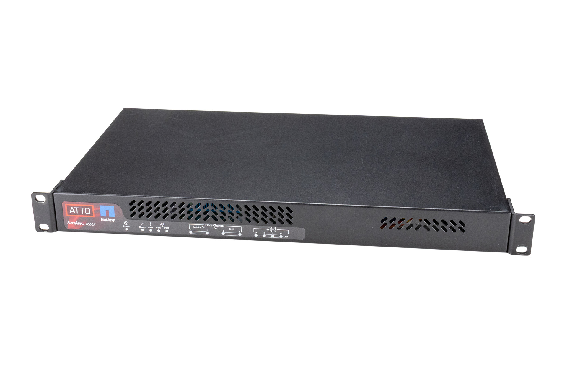 ATTO FibreBridge 7600N Storage Controller, 2x 32G FC SFP, 4x 12G SAS SFF-8644