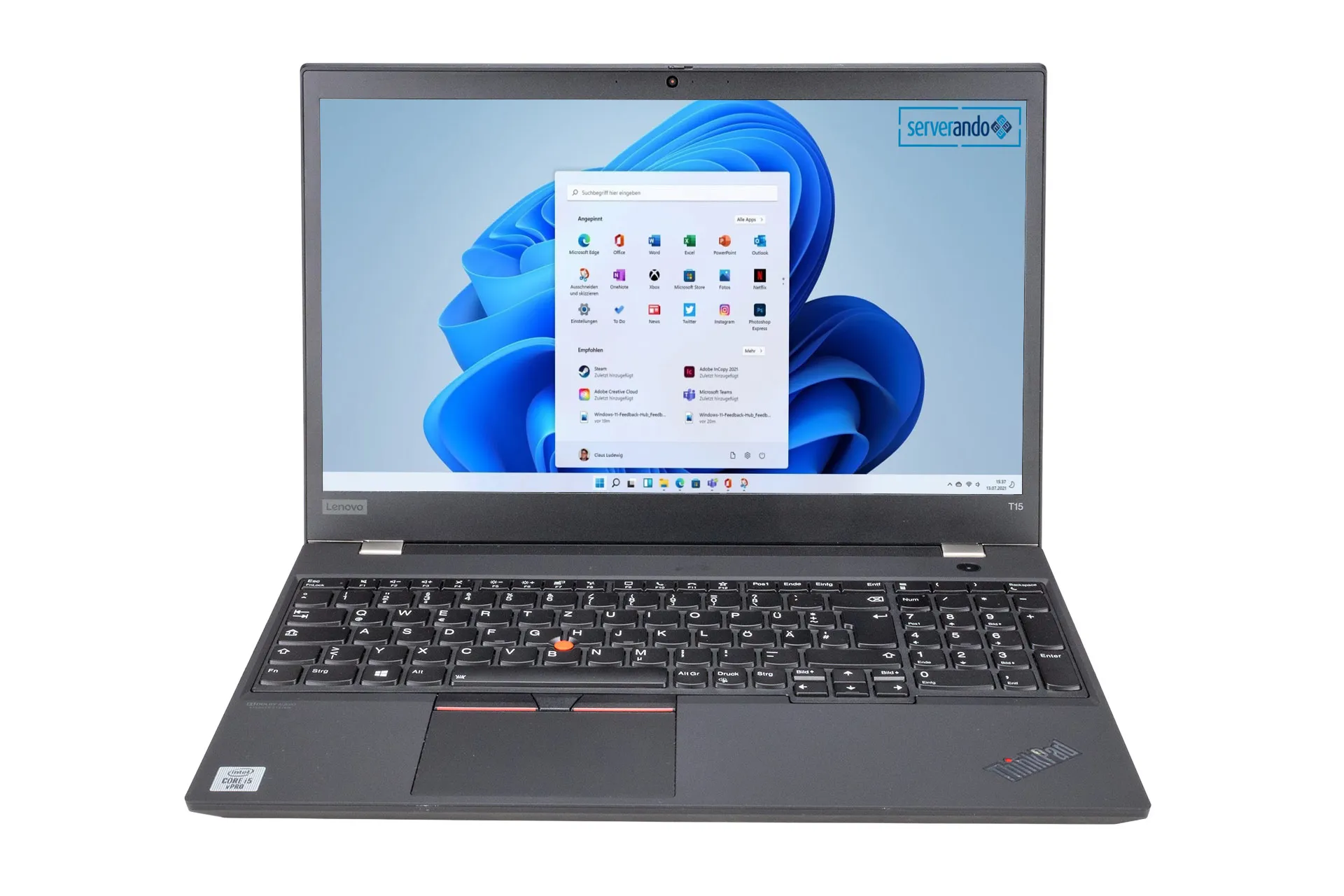 Lenovo ThinkPad T15 Gen 1, i5-10310U 1.7GHz, 4-Core, 8GB DDR4, 512GB NVMe, 15.6 Zoll, Win11Pro Lenovo ThinkPad T15 Gen 1, i5-10310U 1.7GHz, 4-Core, 8GB DDR4, 512GB NVMe, 15.6 Zoll, Win11Pro