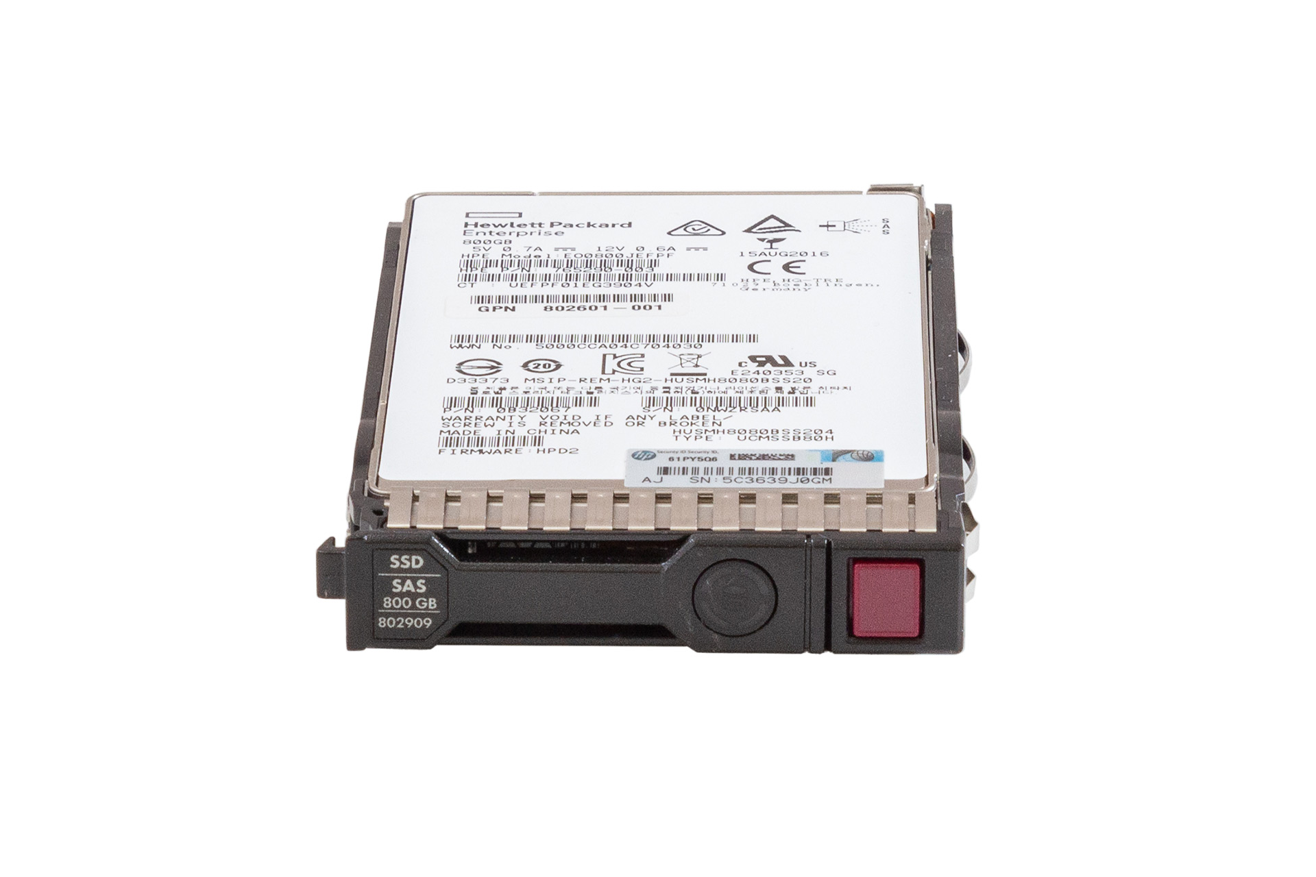 HPE SSD 800GB 12G SAS 2.5" WI SC