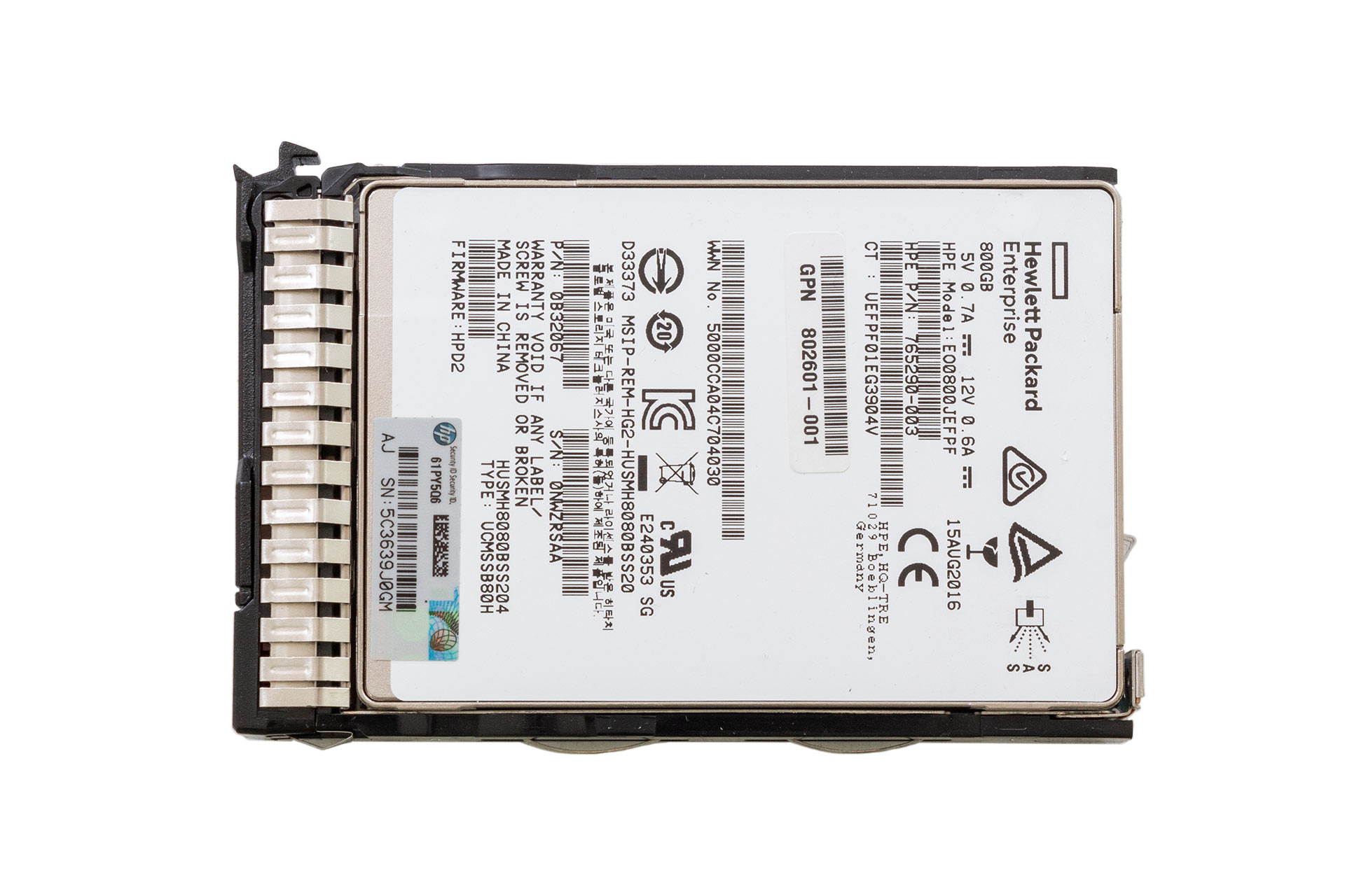 HPE SSD 800GB 12G SAS 2.5" WI SC