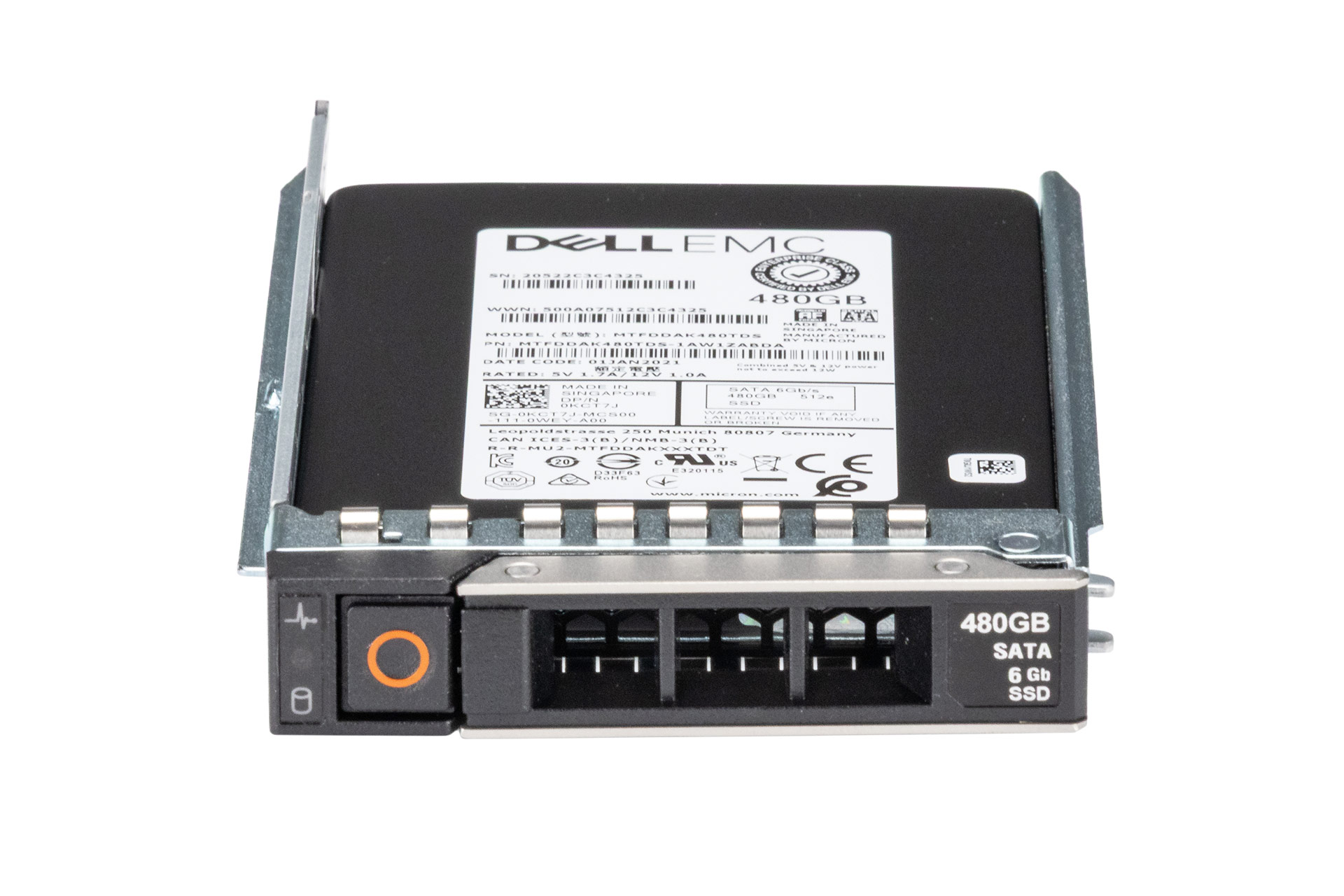 Dell 480GB 6G SATA SSD, 2.5 Zoll SFF Festplatte für Server