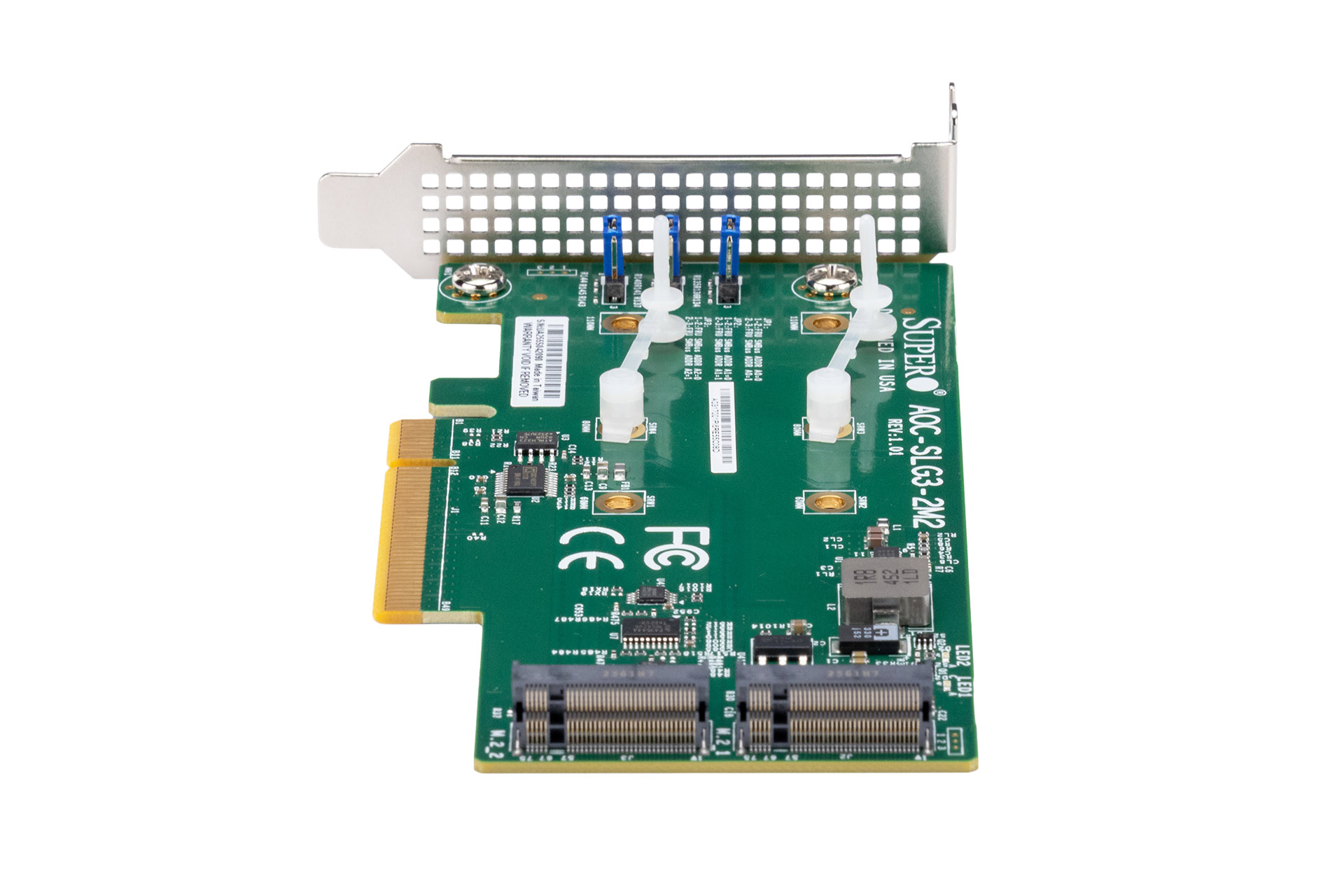 Supermicro PCIe Riser x8 2x M.2 NVMe, High Profile + Low Profile