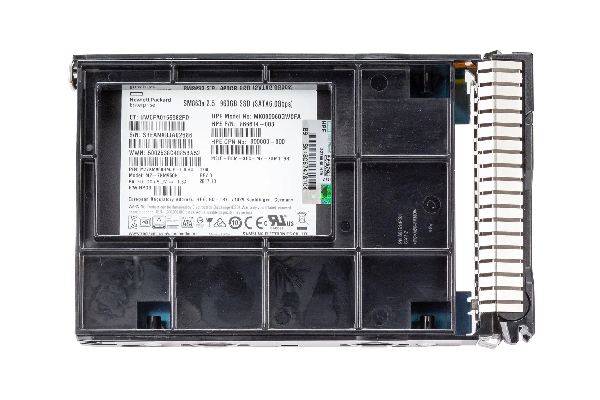 HPE 960GB 6G SATA SSD, 2.5 Zoll LFF Festplatte für Server